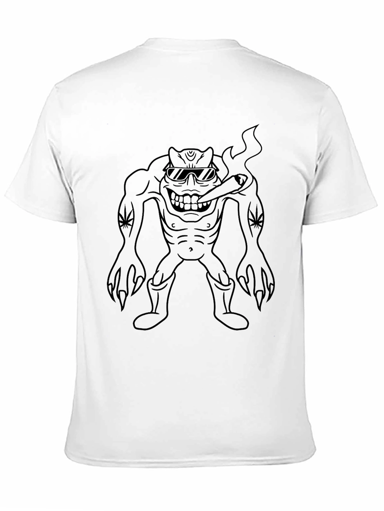Black Black T-Shirt with Weed Monster Graphic view 11