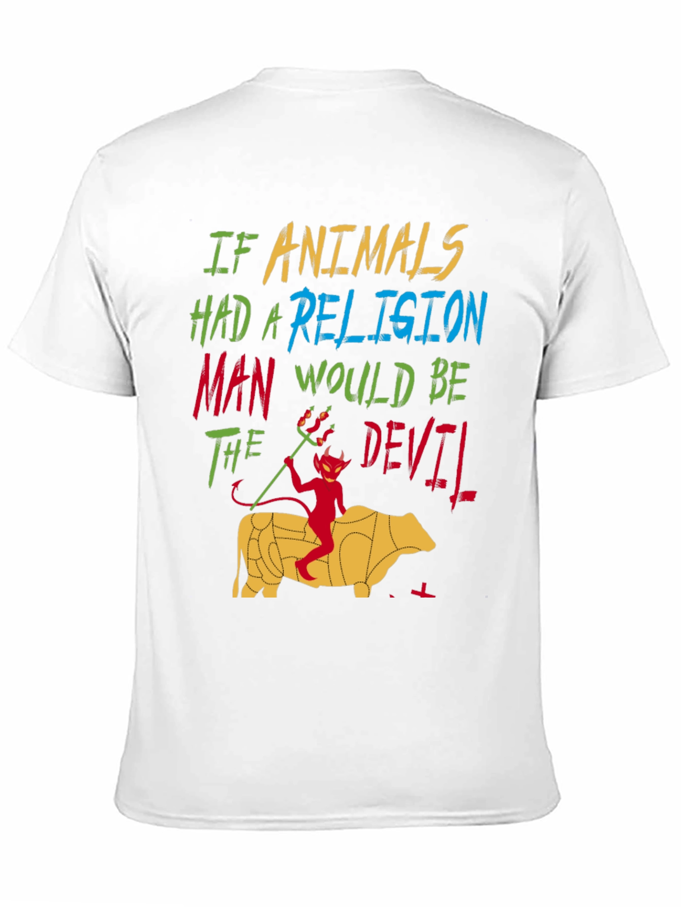 Black If Animals Had A Religion T-Shirt view 11
