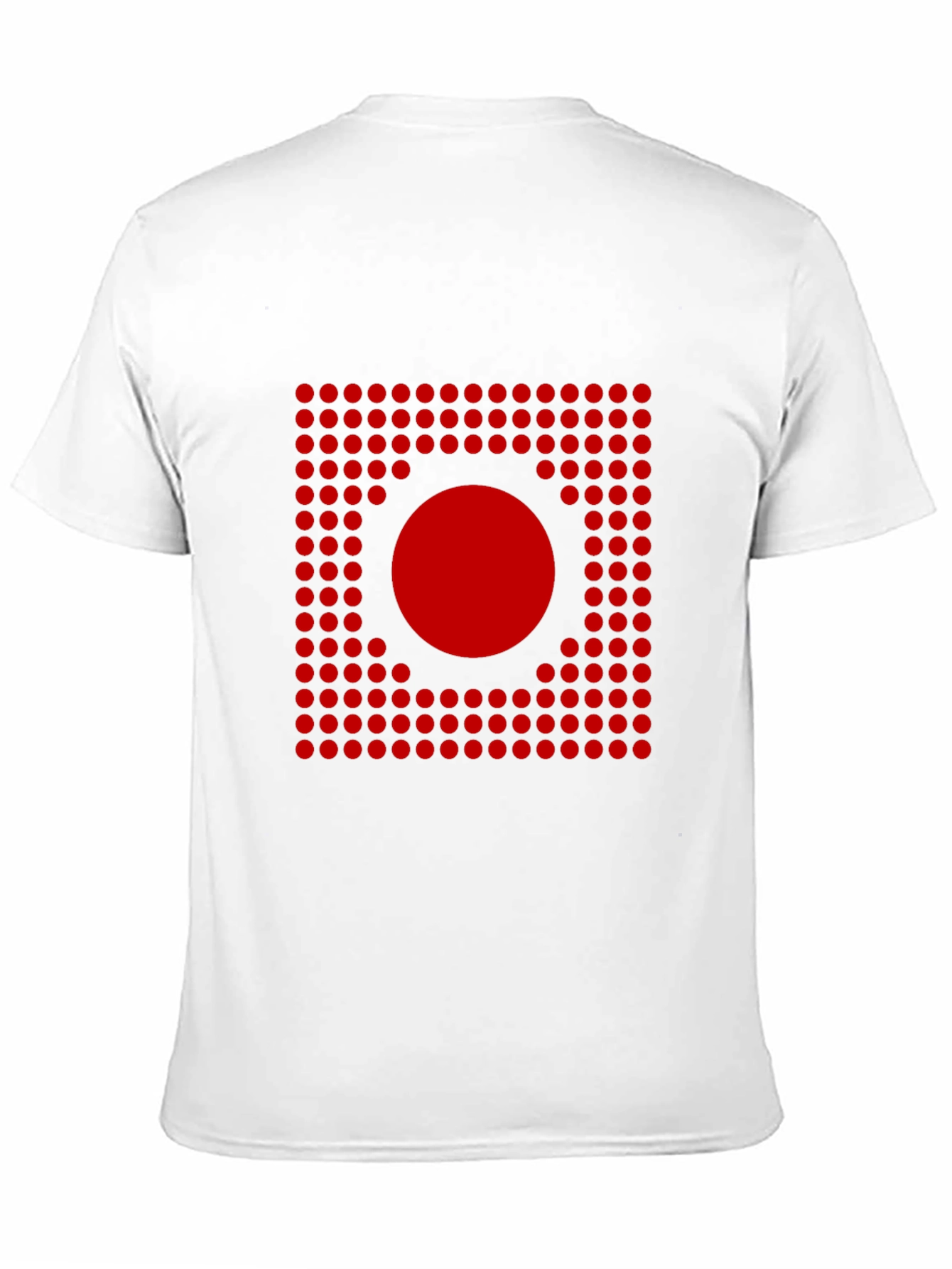 Black Geometric Red Dot Pattern T-Shirt view 11
