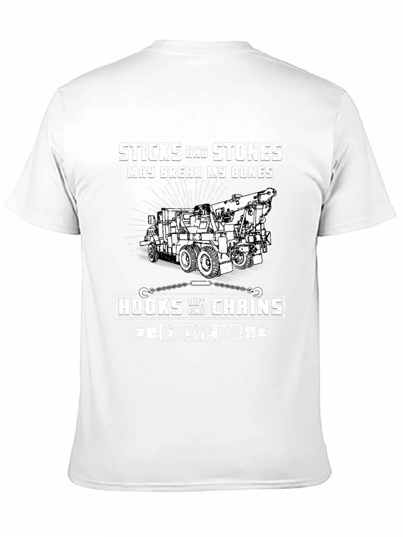 Black Sticks and Stones Tow Truck T-Shirt view 11