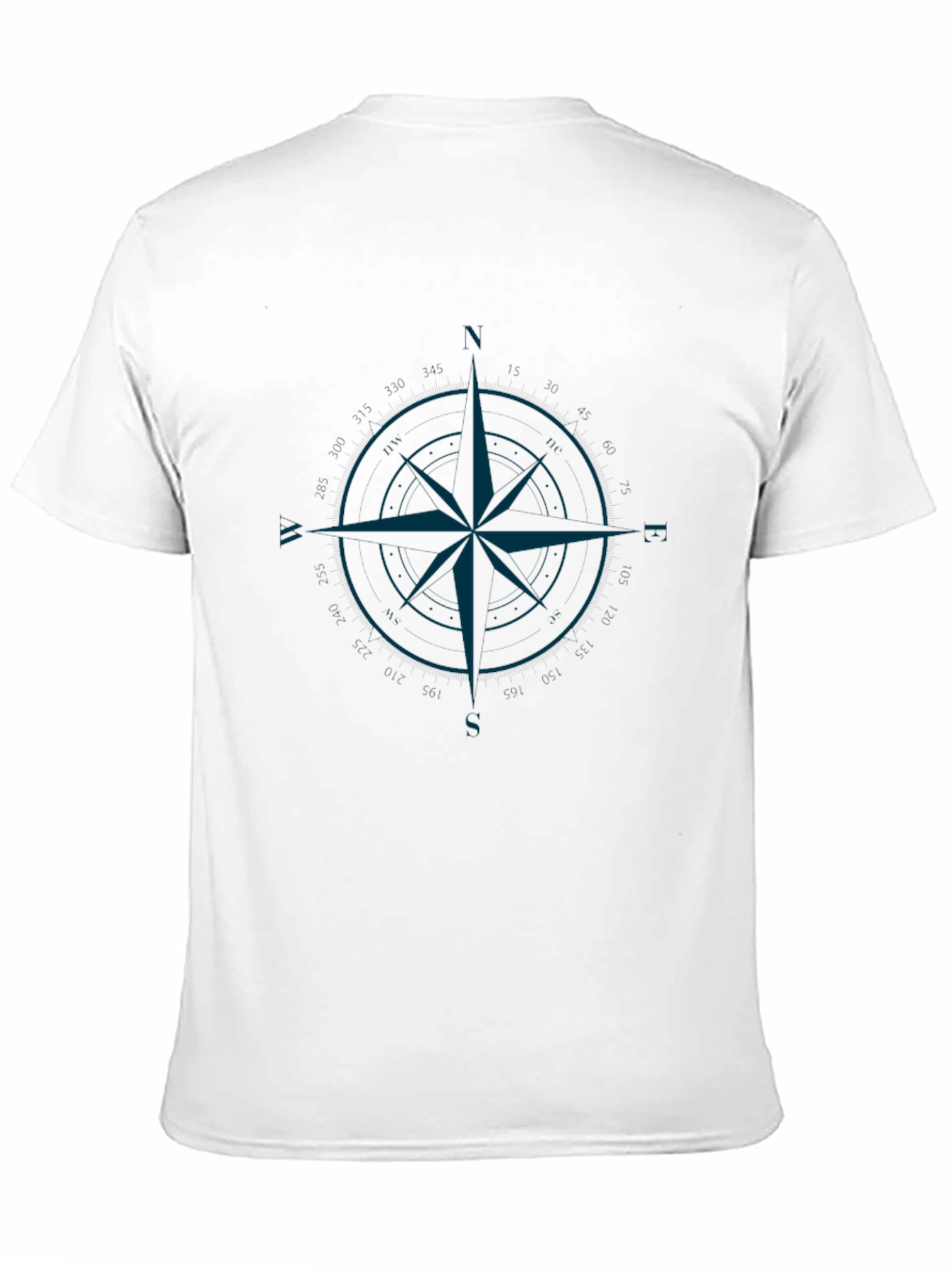 Black Compass Rose Graphic Print Men's T-Shirt view 11