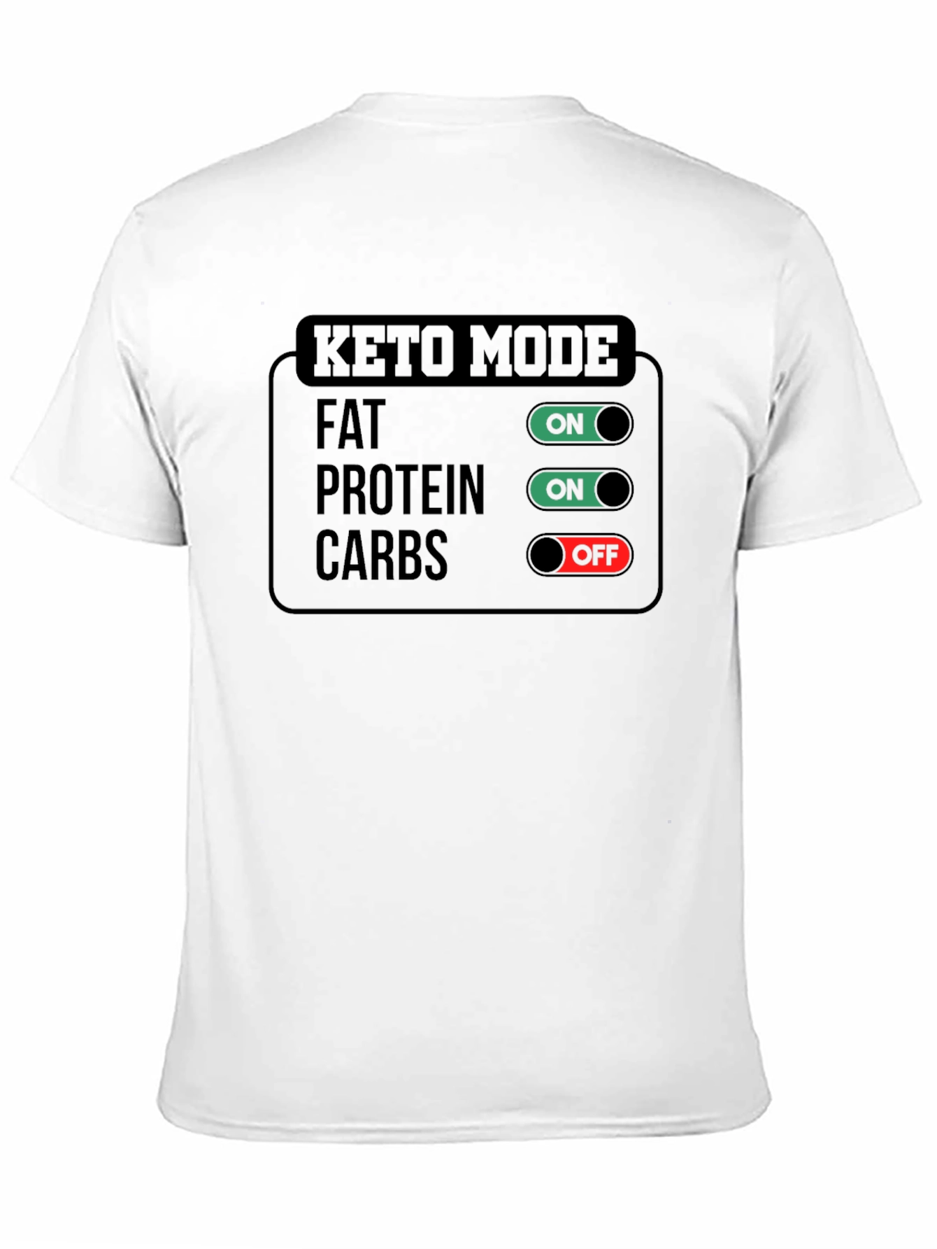 Black Keto Mode On T-Shirt - Fat Protein Carbs - Funny Diet Shirt view 11