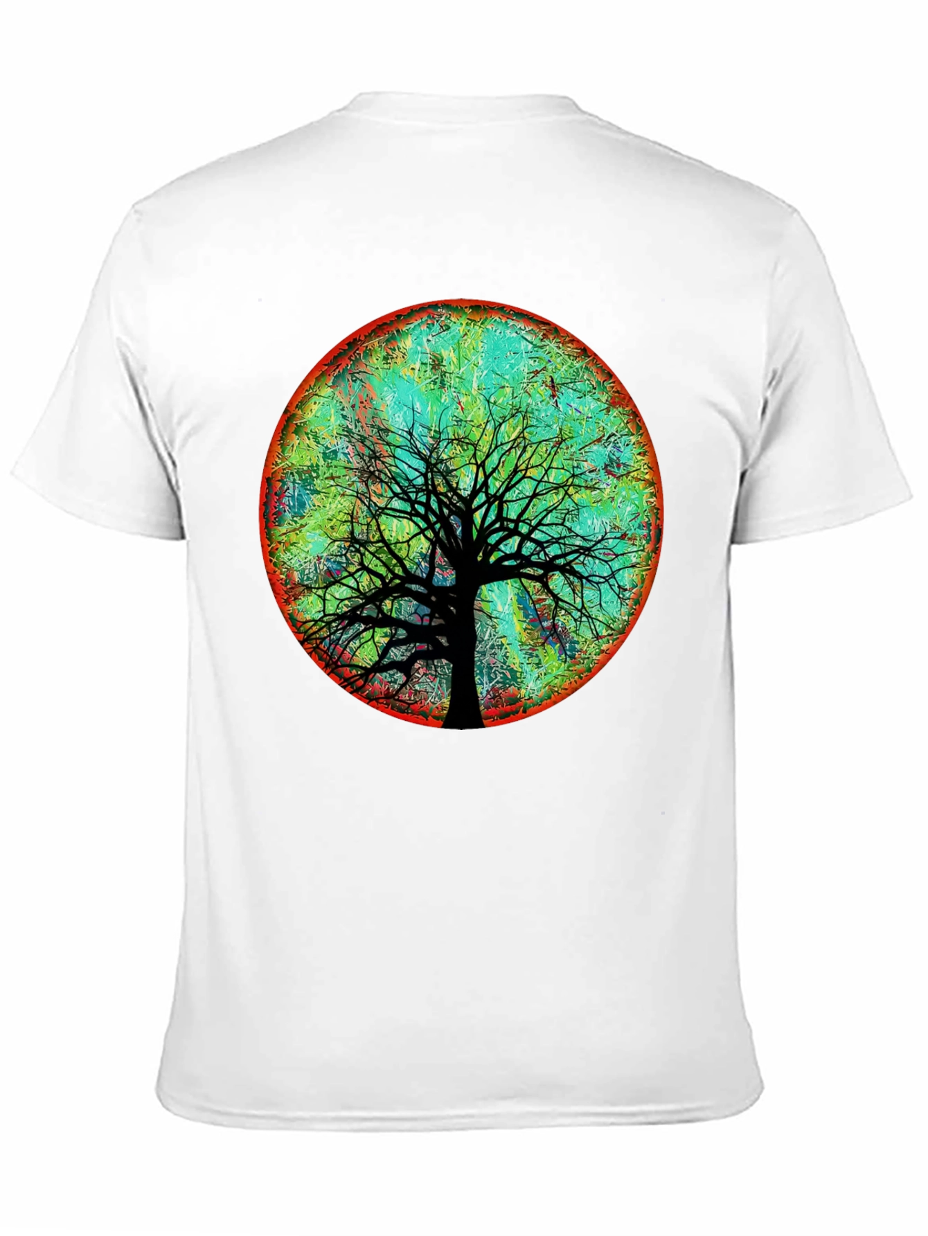 Black Artsy Tree of Life Graphic Tee - Black Cotton Blend view 11
