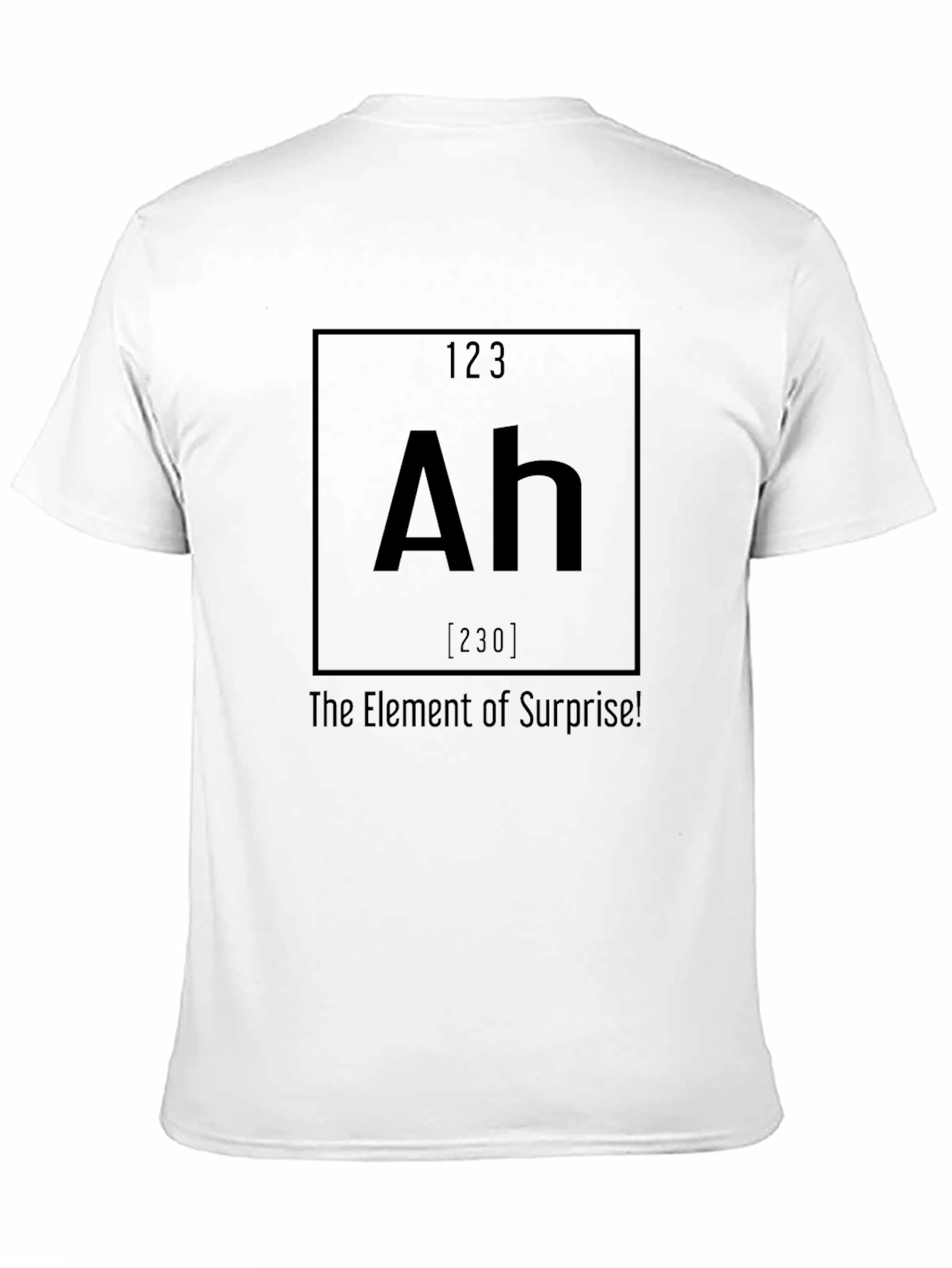 Black Ah The Element of Surprise! Graphic T-Shirt view 11