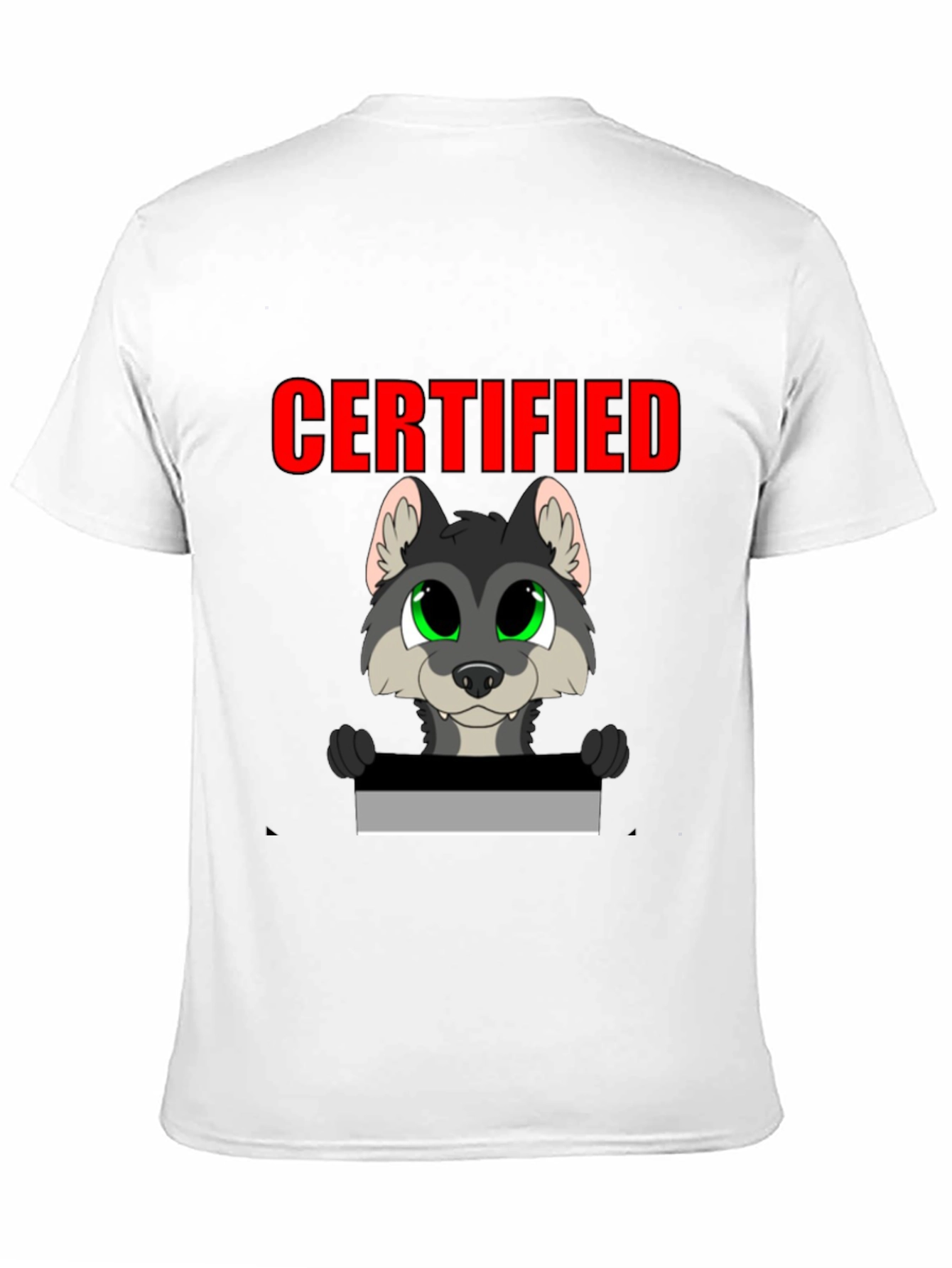 Black Certified Wolf Cartoon T-Shirt - Black view 11