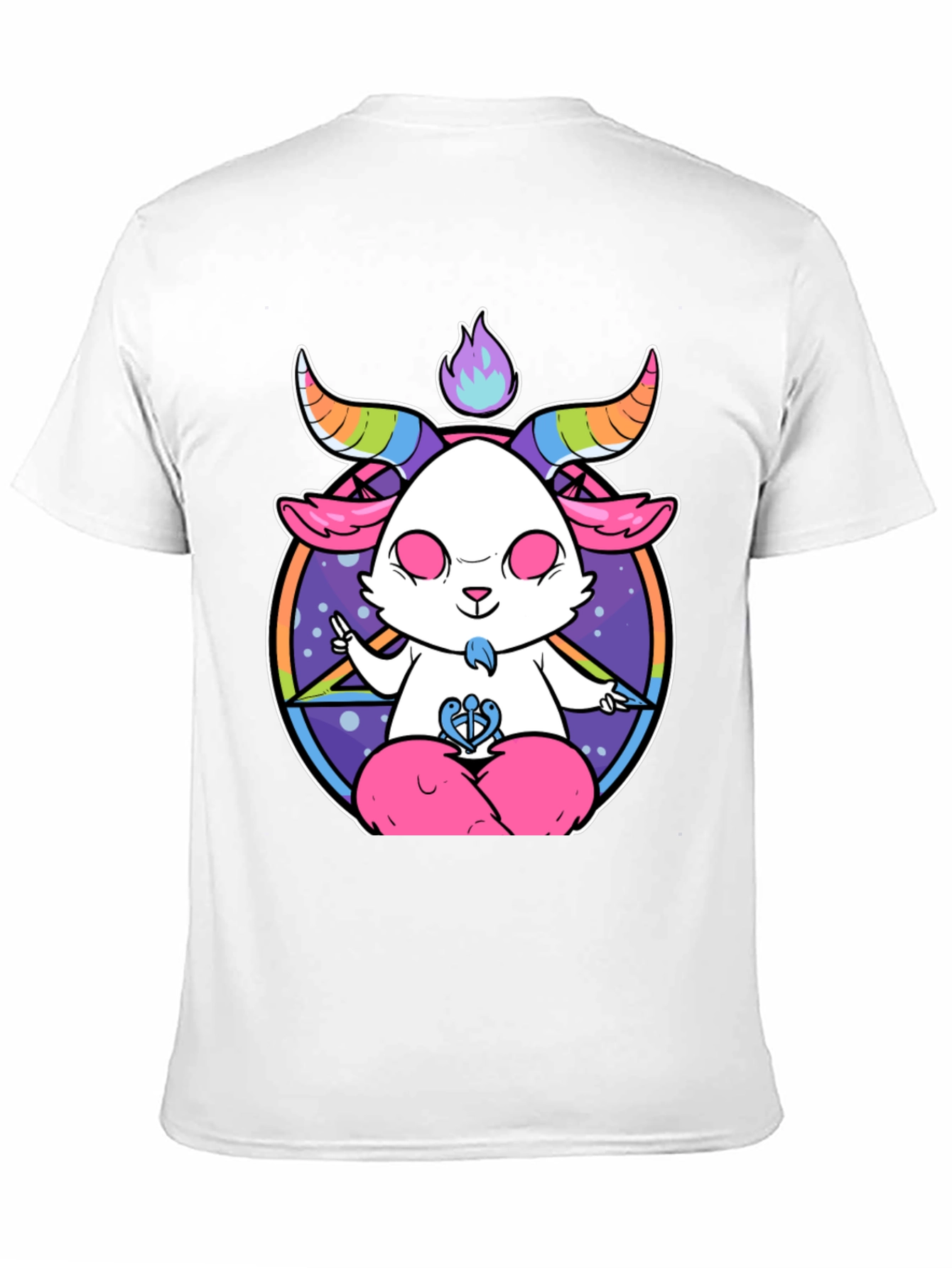 Black Meditating Pastel Goat T-Shirt view 11