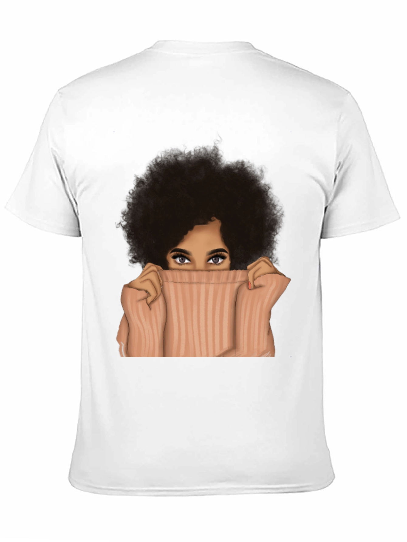 Black Afro Woman Peek-a-Boo Graphic Tee - Unisex view 11