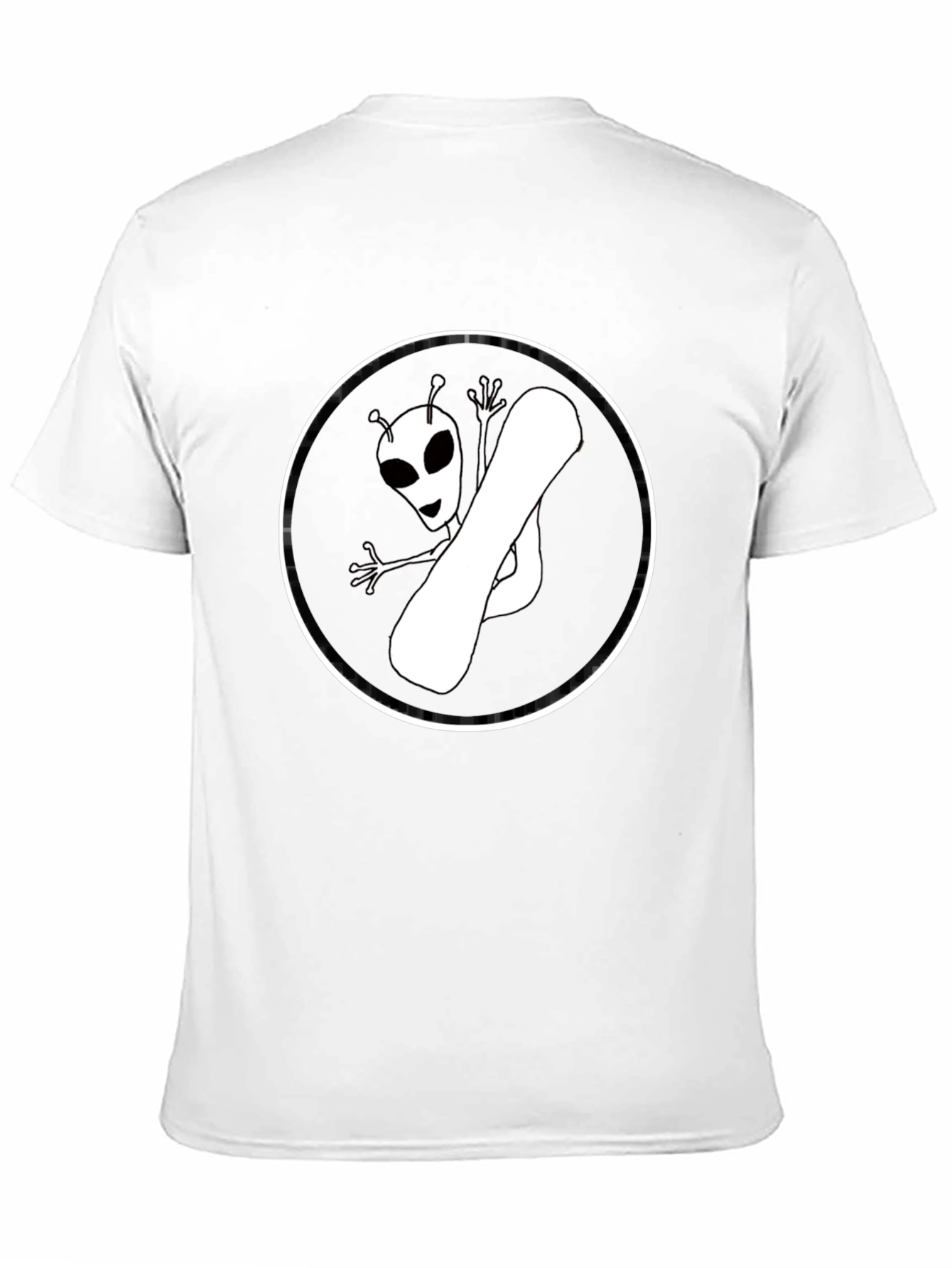 Black Alien Snowboarder Graphic Tee - Black Cotton T-Shirt view 11