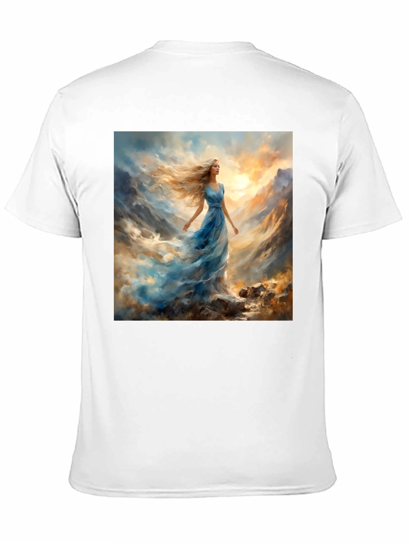 Black Woman in Blue Dress T-Shirt view 11