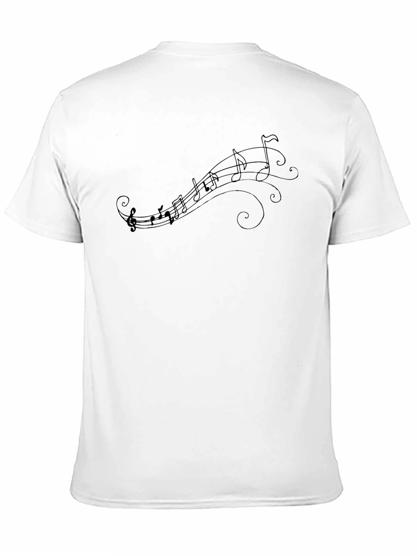Black Music Note T-Shirt - Black Crew Neck Tee view 11