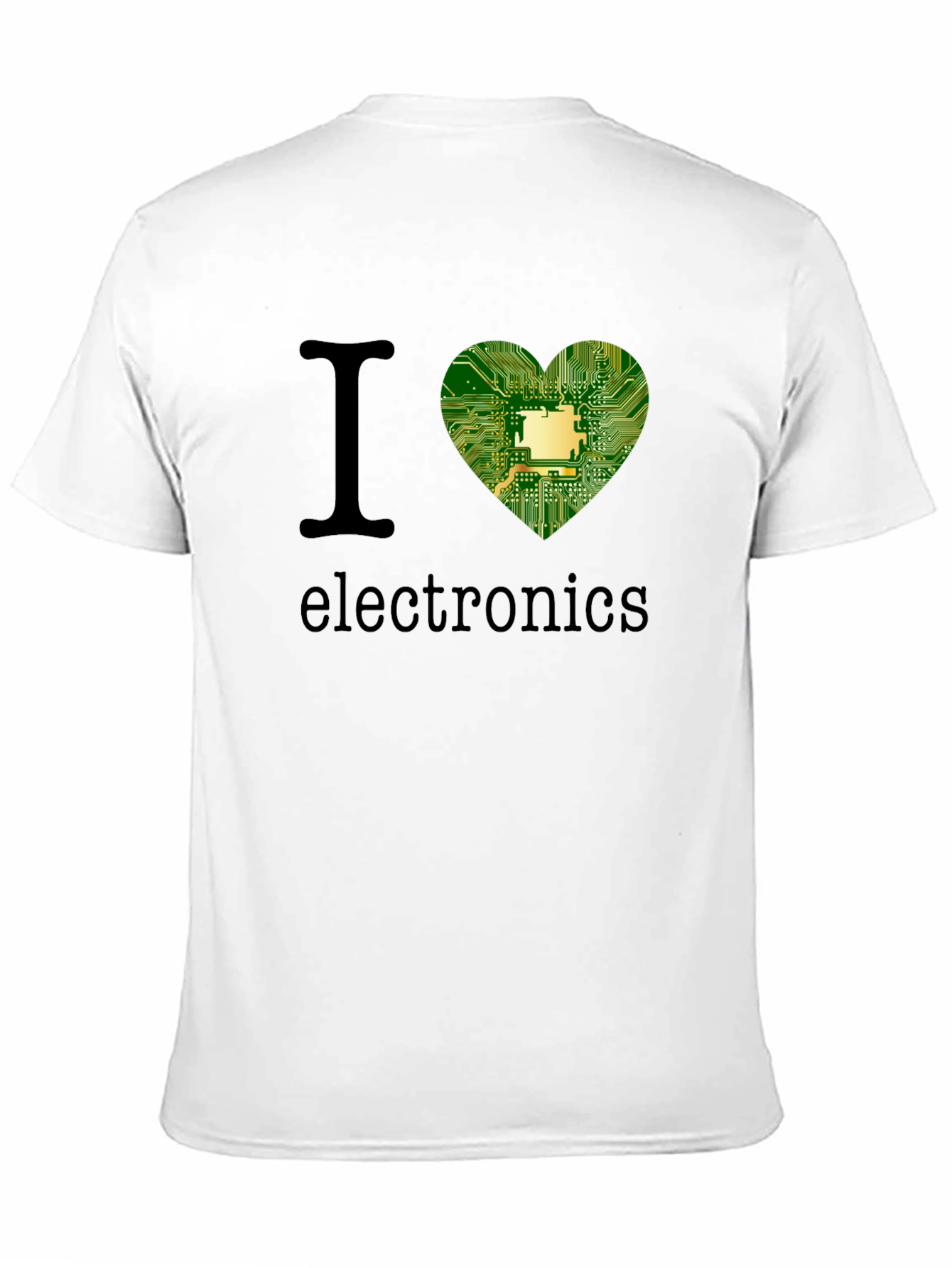 Black I Heart Electronics T-Shirt - Circuit Board Design view 11