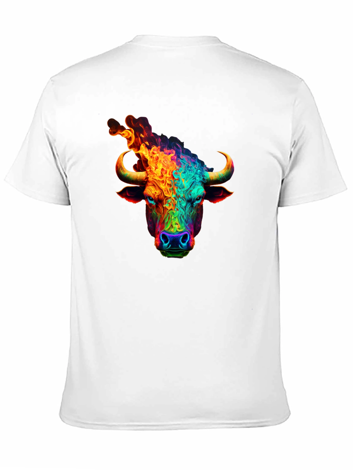 Black Fiery Bull Graphic T-Shirt - Bold & Vibrant Design view 11