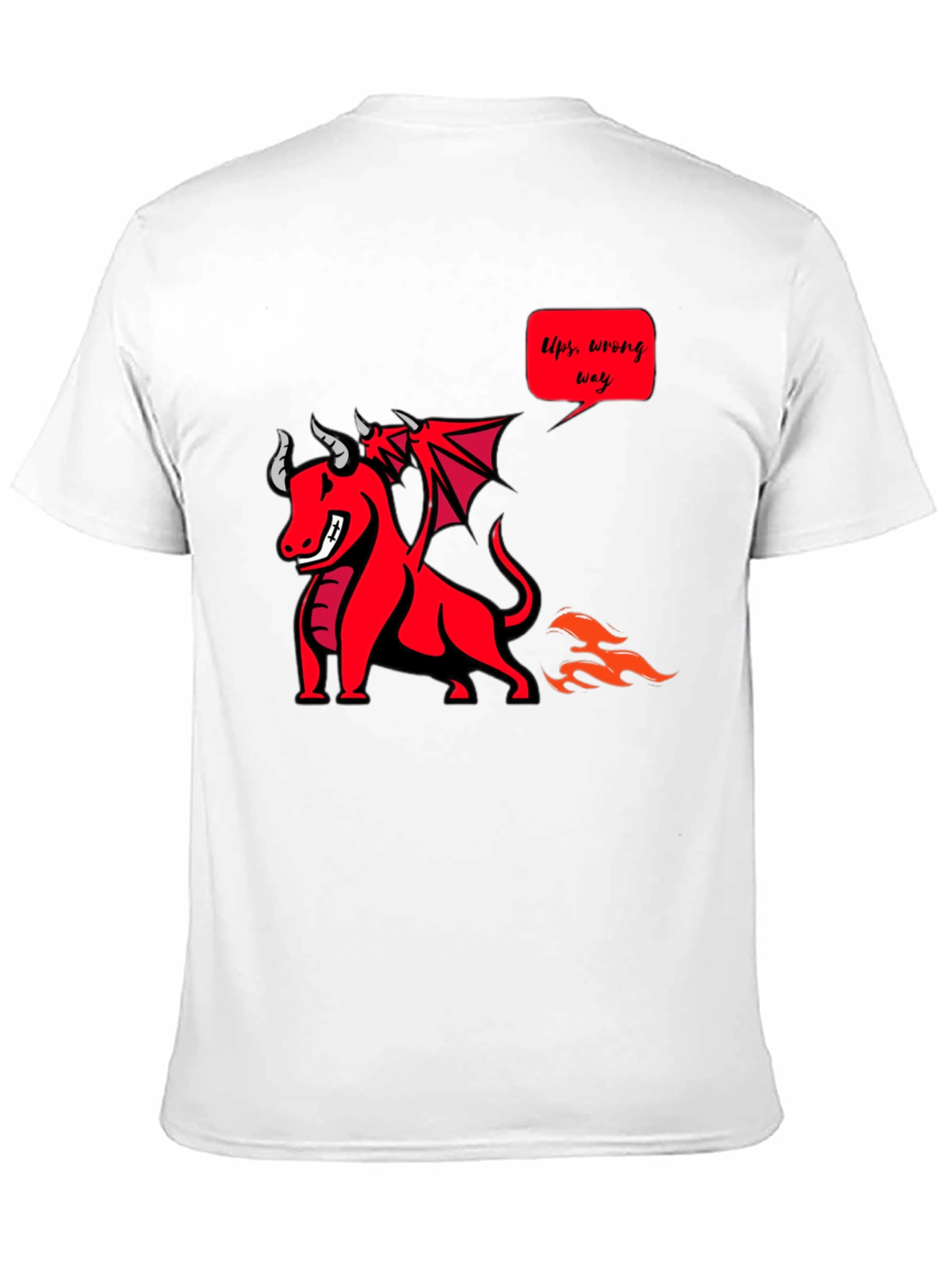 Black Funny Dragon T-Shirt - Ups, Wrong Way! view 11