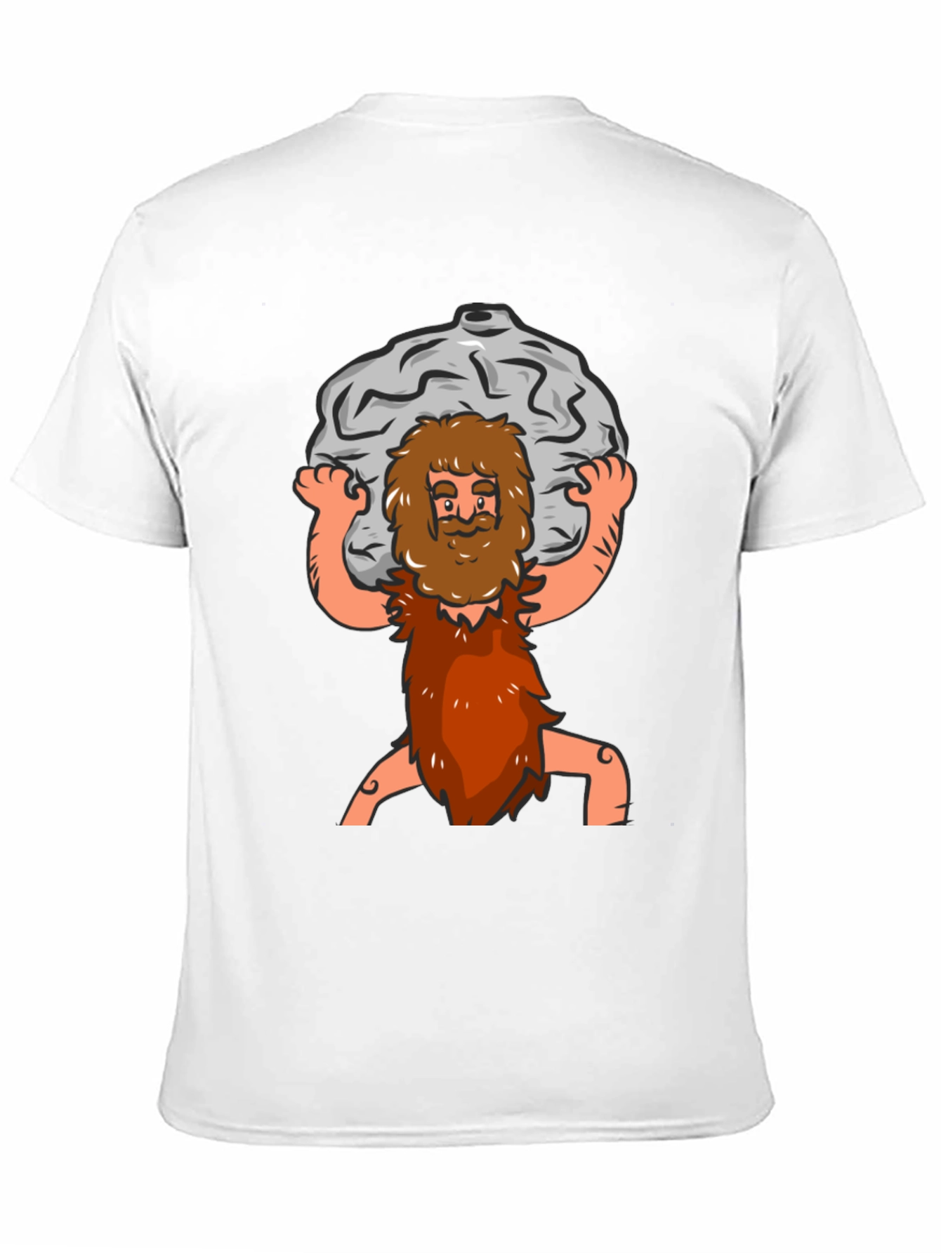 Black Atlas Caveman Cartoon Graphic T-Shirt view 11