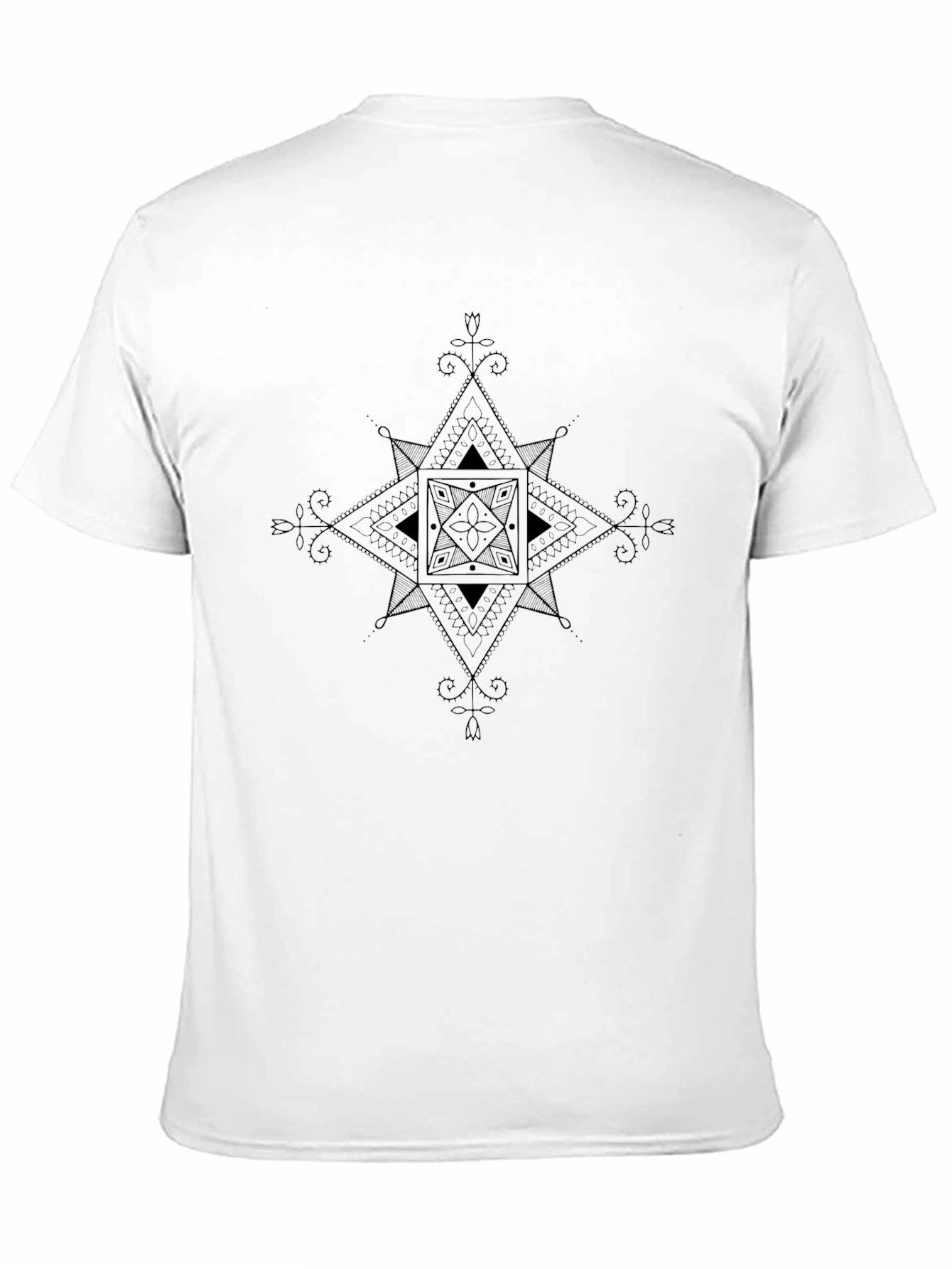 Black Geometric Star Black T-Shirt view 11