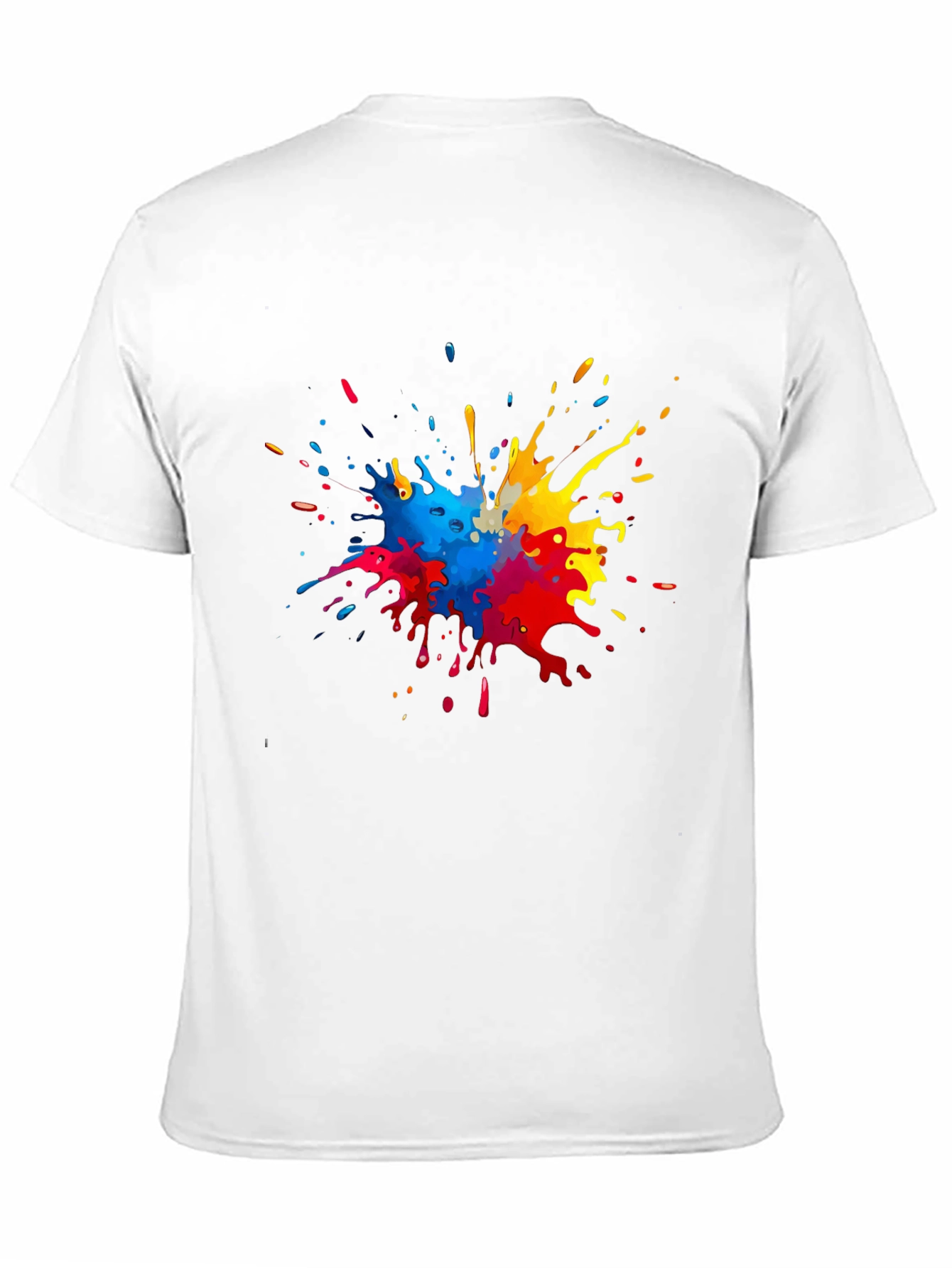 Black Colorful Paint Splatter Graphic T-Shirt view 11