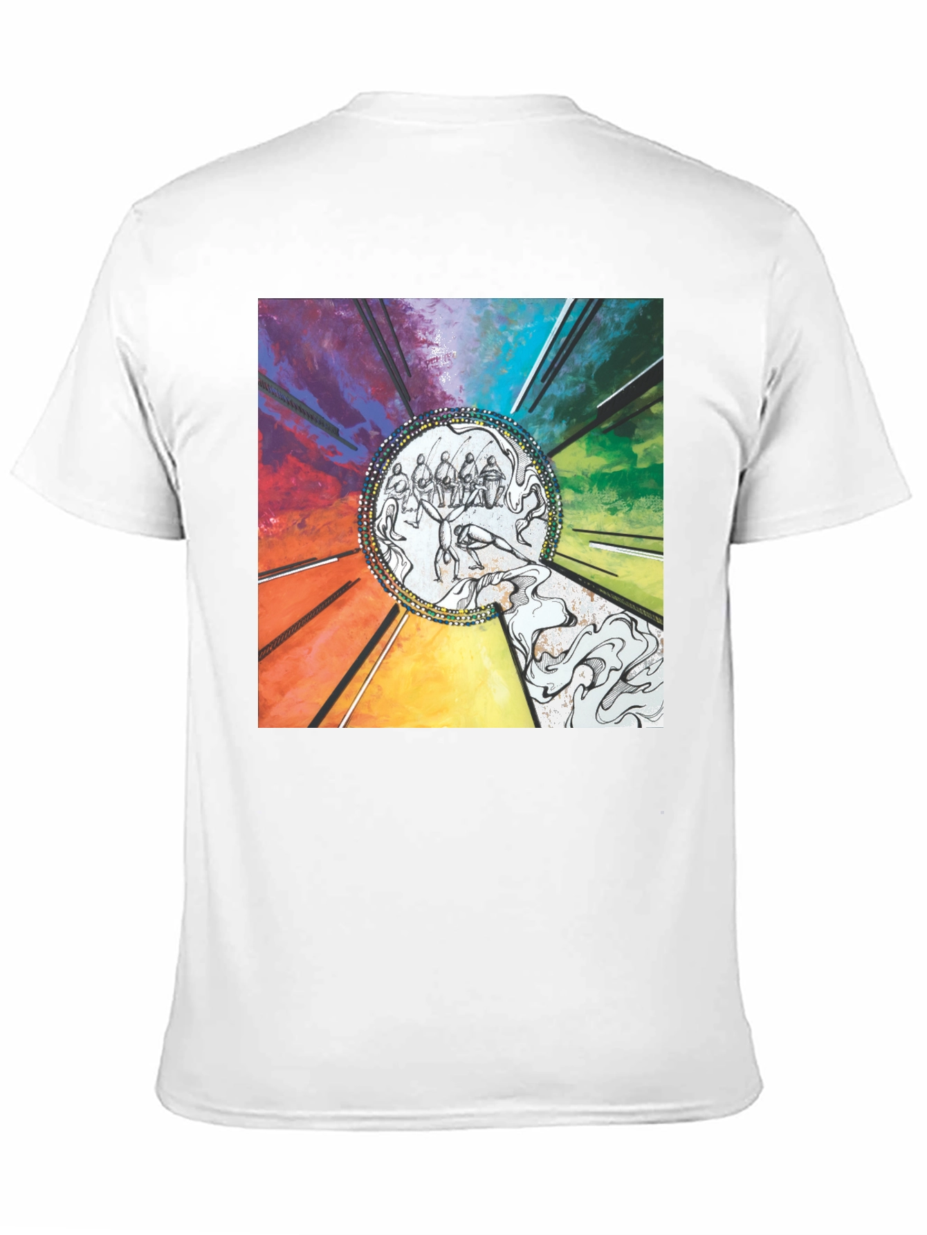 Black Colorful Graphic Print Black T-Shirt view 11