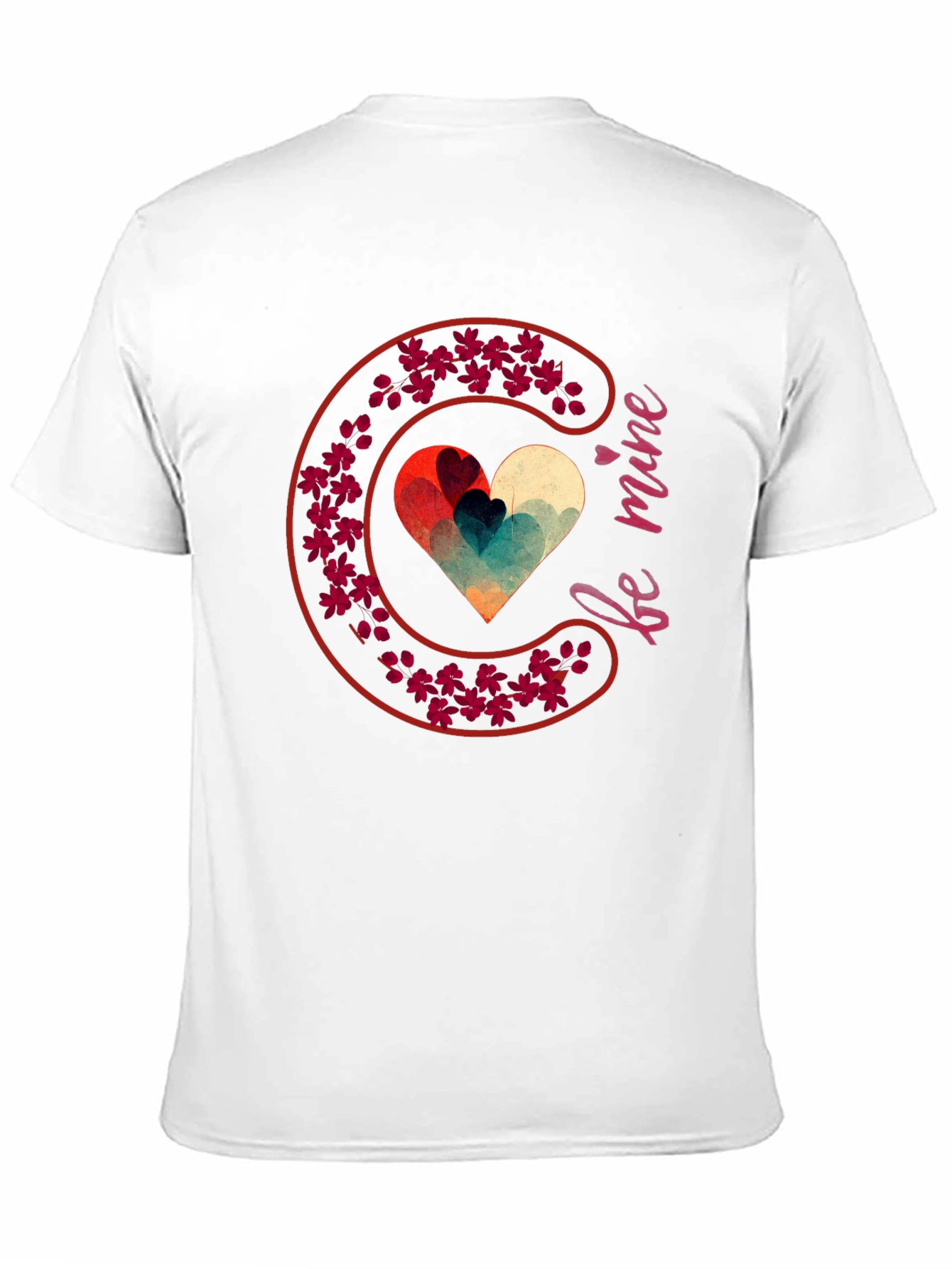 Black Be Mine Heart Valentine's T-Shirt view 11