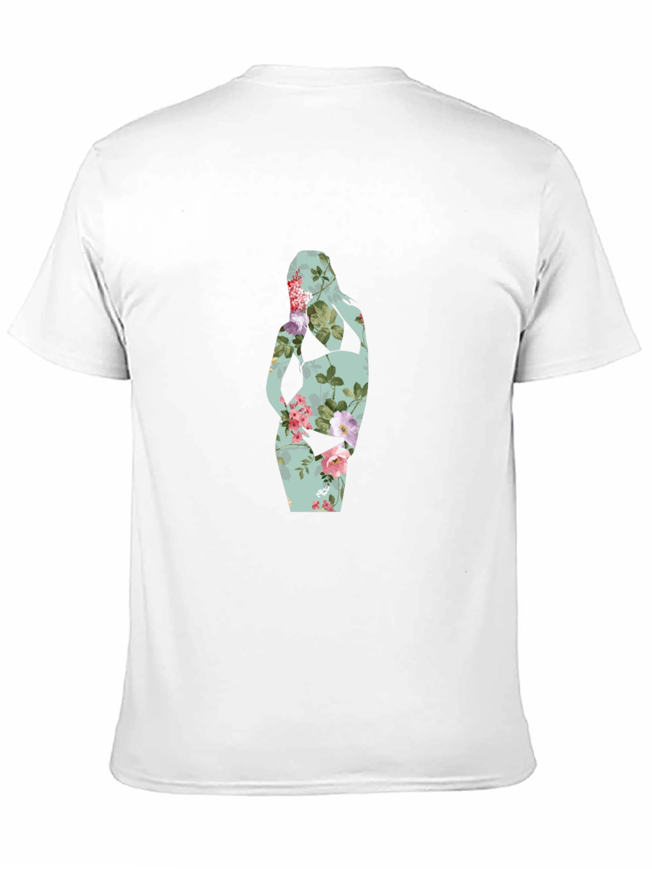 Black Floral Silhouette Maternity T-Shirt view 11