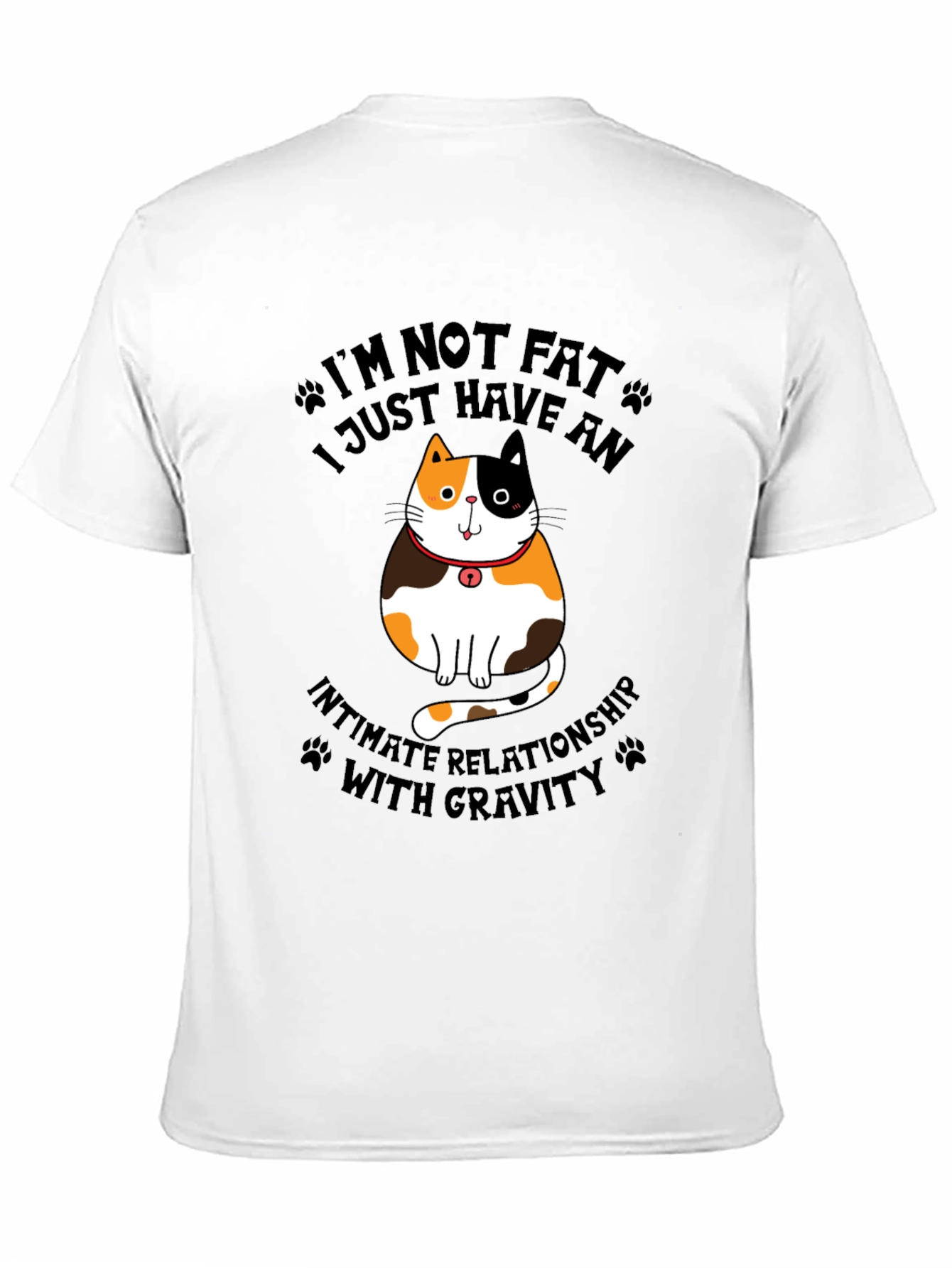Black Funny Cat Gravity T-Shirt view 11