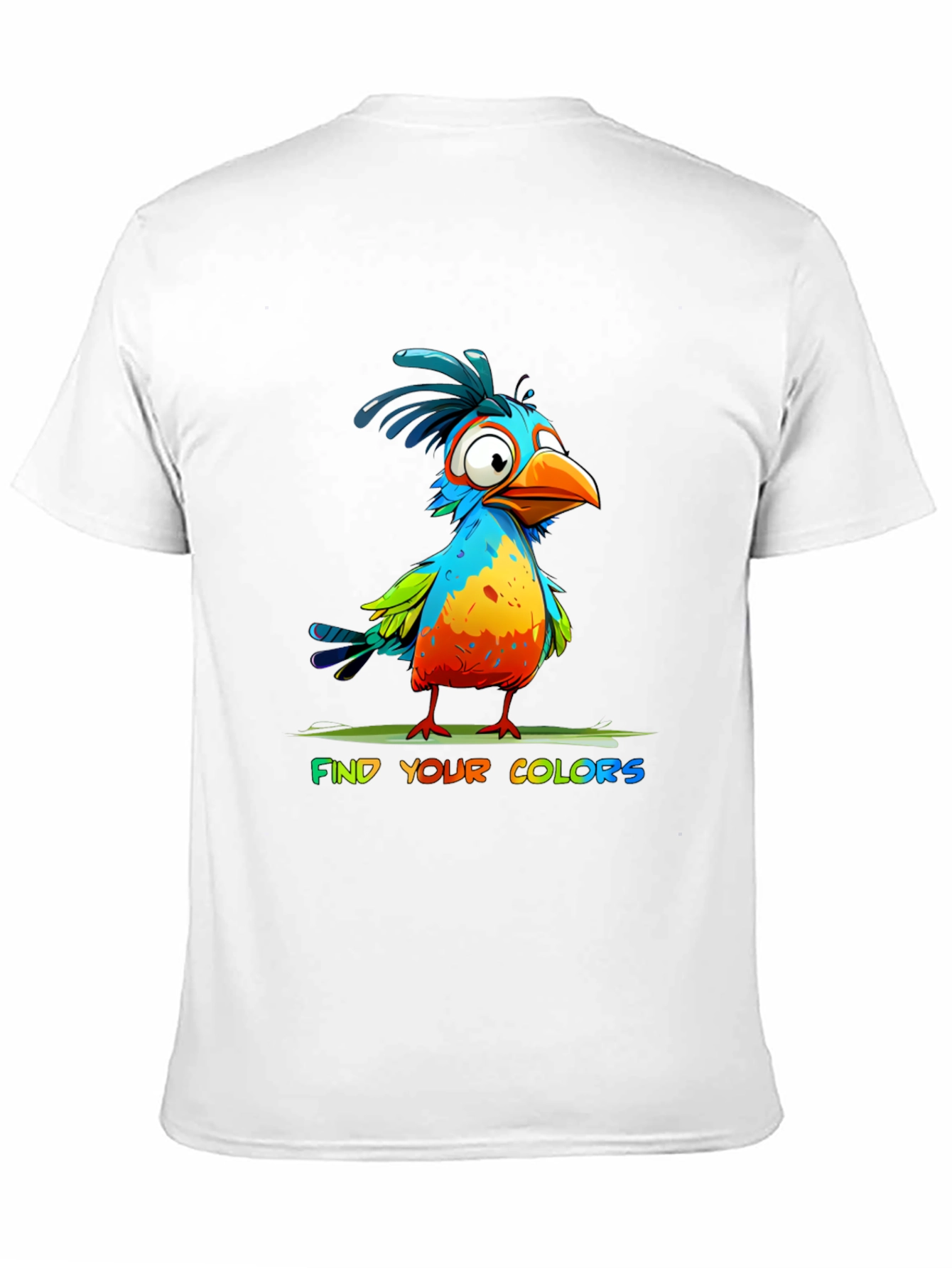 Black Colorful Cartoon Bird T-Shirt - Find Your Colors view 11