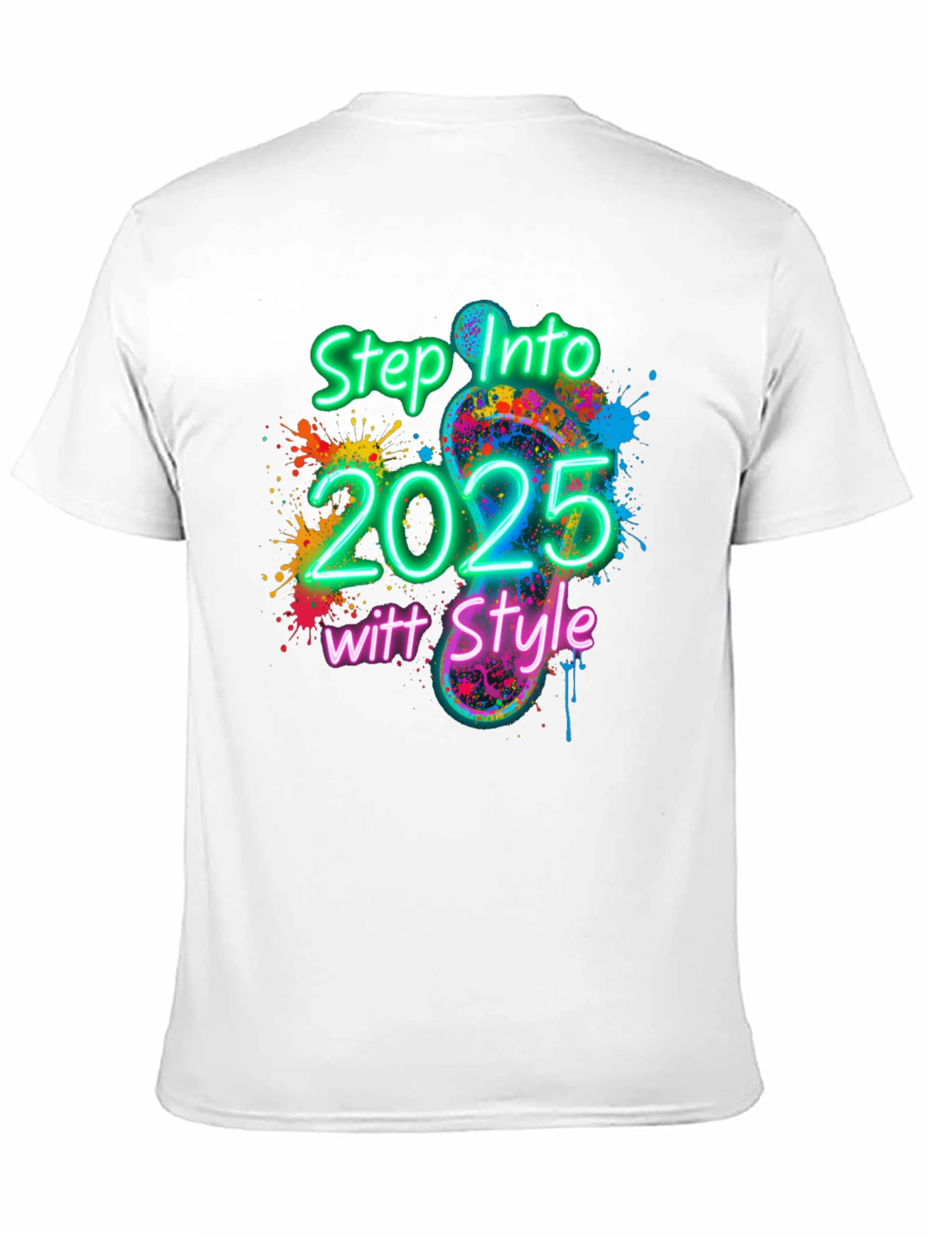 Black Step Into 2025 with Style T-Shirt view 11