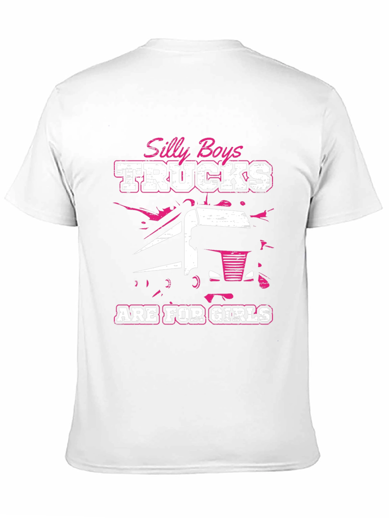 Black Silly Boys Trucks Are For Girls Black T-Shirt view 11