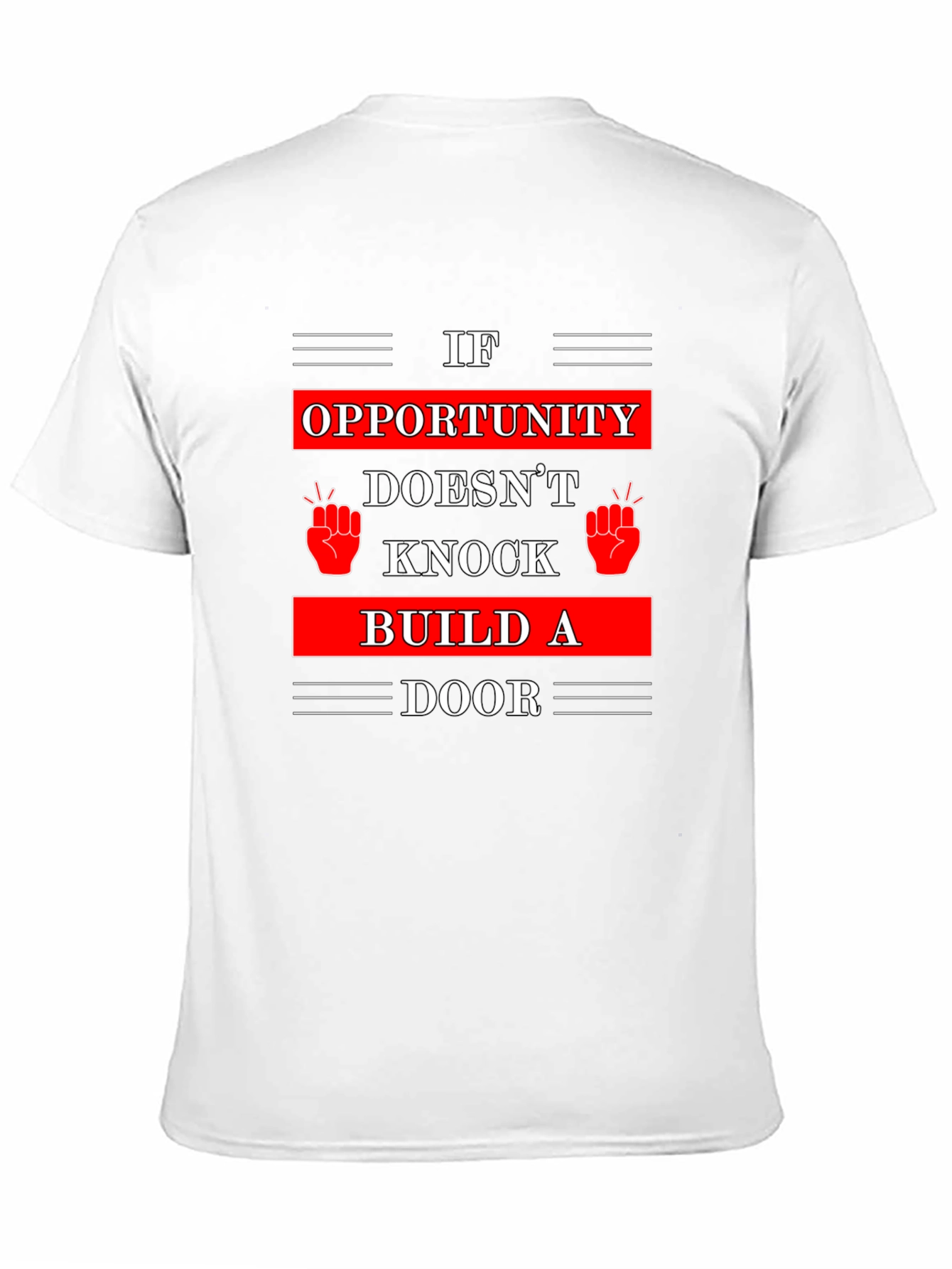 Black Opportunity Knocks T-Shirt - Build A Door view 11
