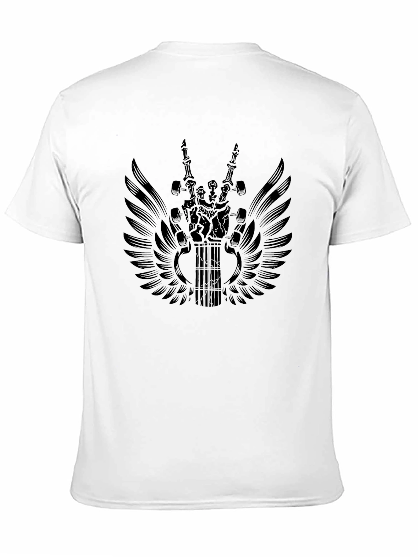 Black Winged Guitar Graphic Tee - Rocker Style view 11