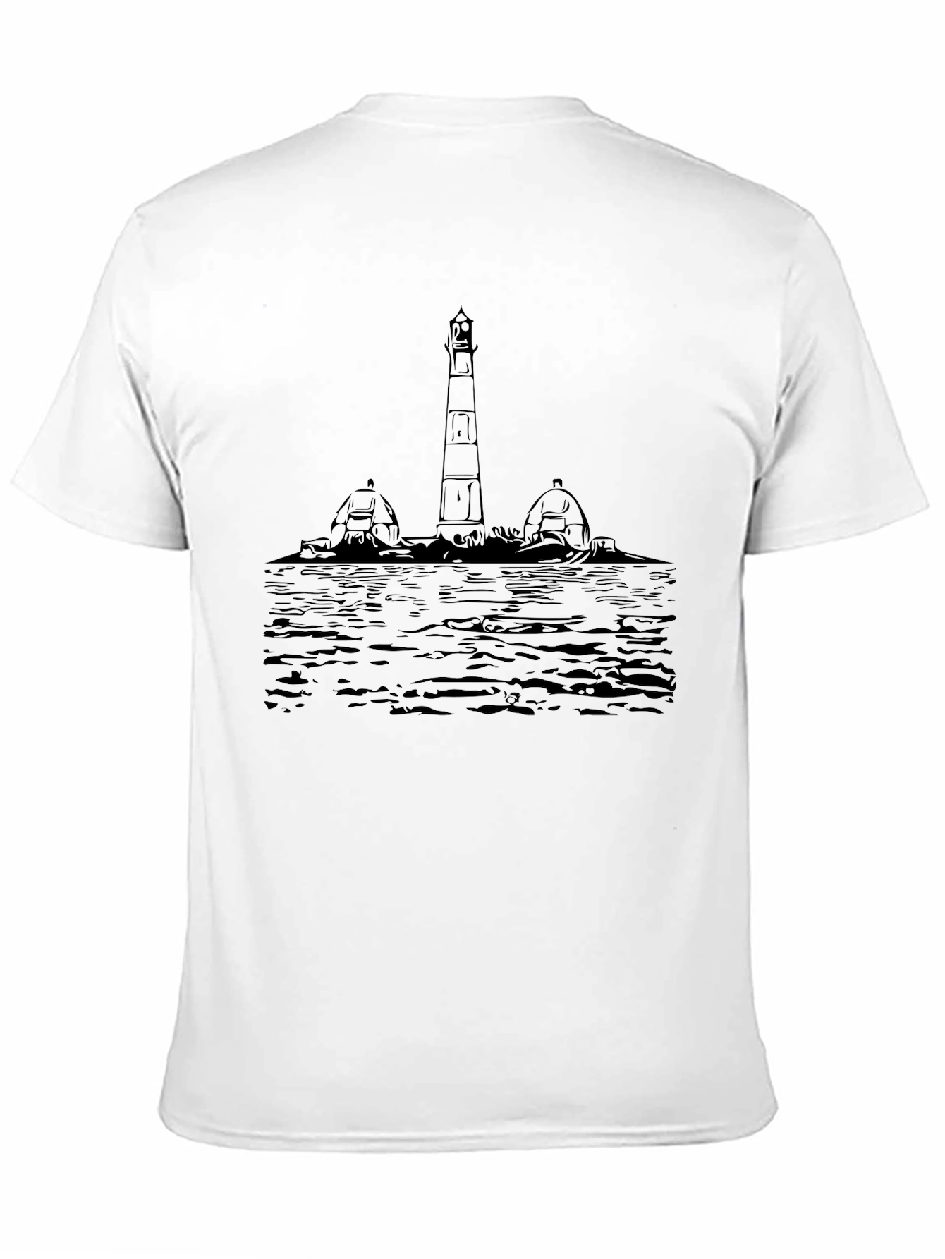 Black Lighthouse Graphic Tee - Black Cotton Shirt view 11