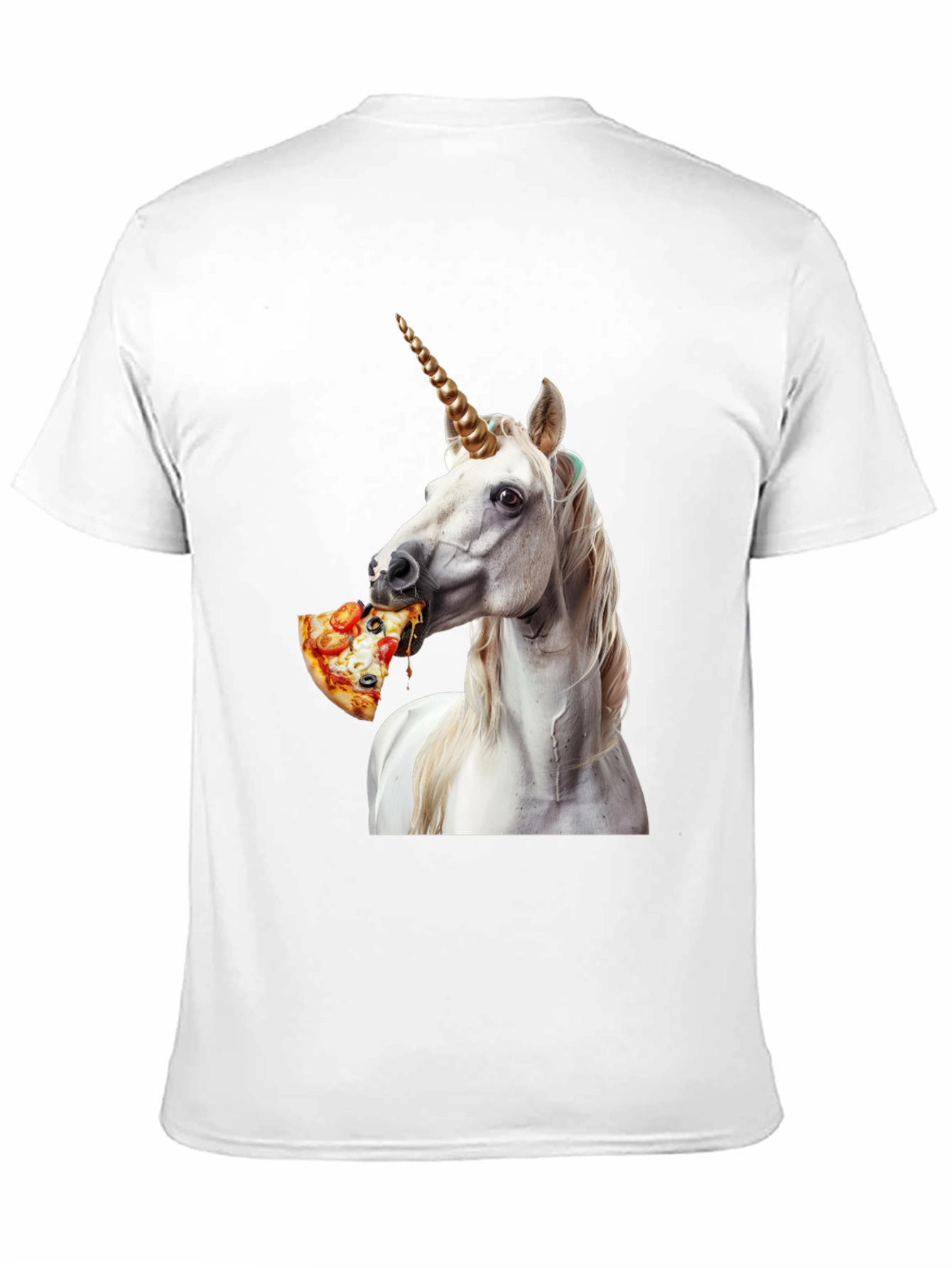 Black Unicorn Eating Pizza Graphic Tee view 11
