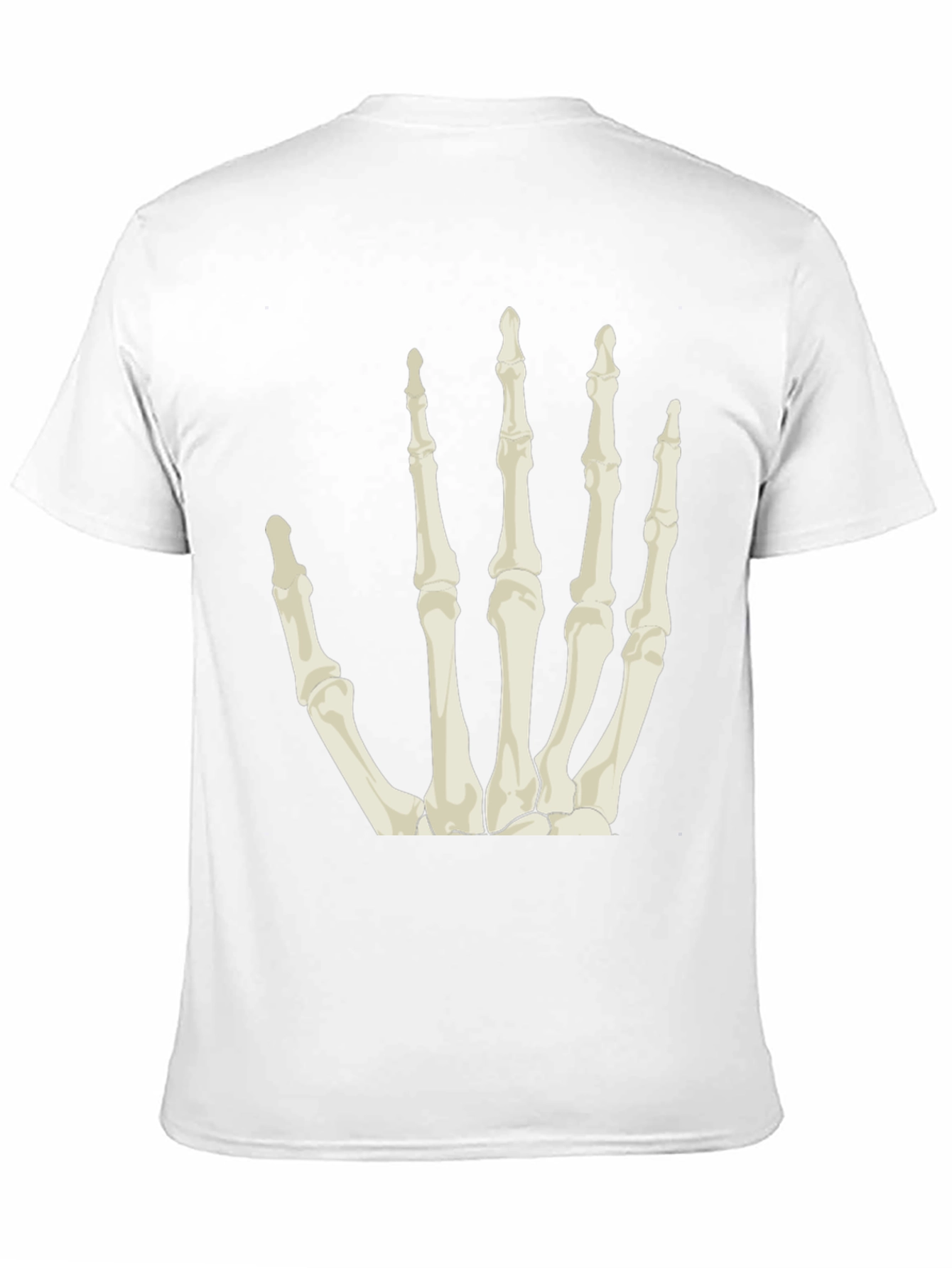 Black Skeleton Hand Graphic Tee - Black Cotton T-Shirt view 11