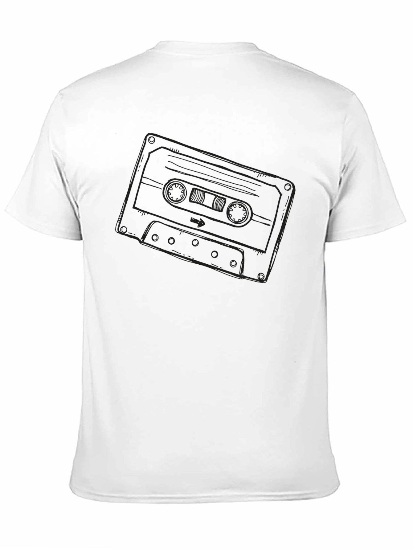 Black Retro Cassette Tape Graphic Black T-Shirt view 11