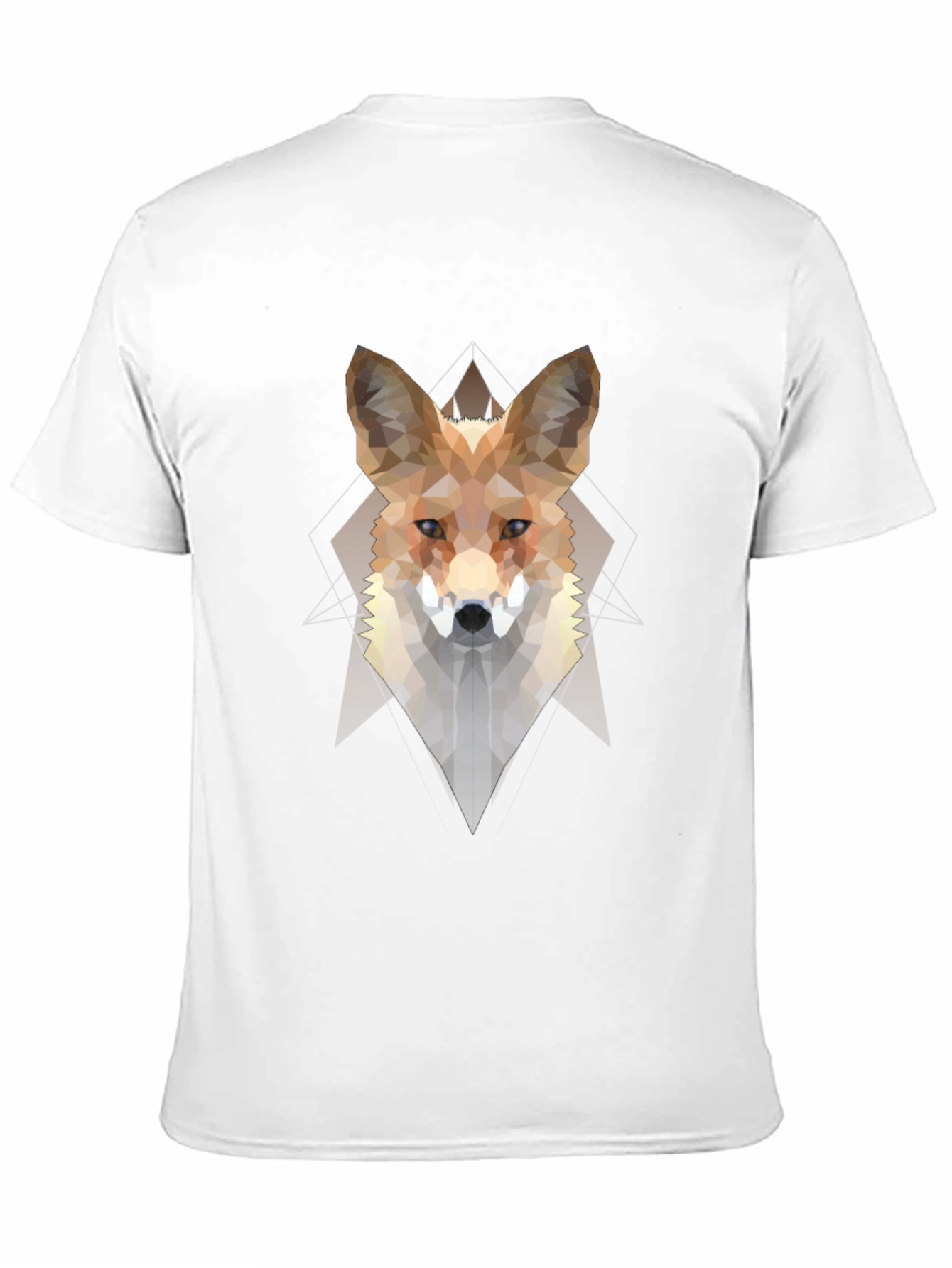 Black Geometric Fox Graphic Tee - Men's Black T-Shirt view 11