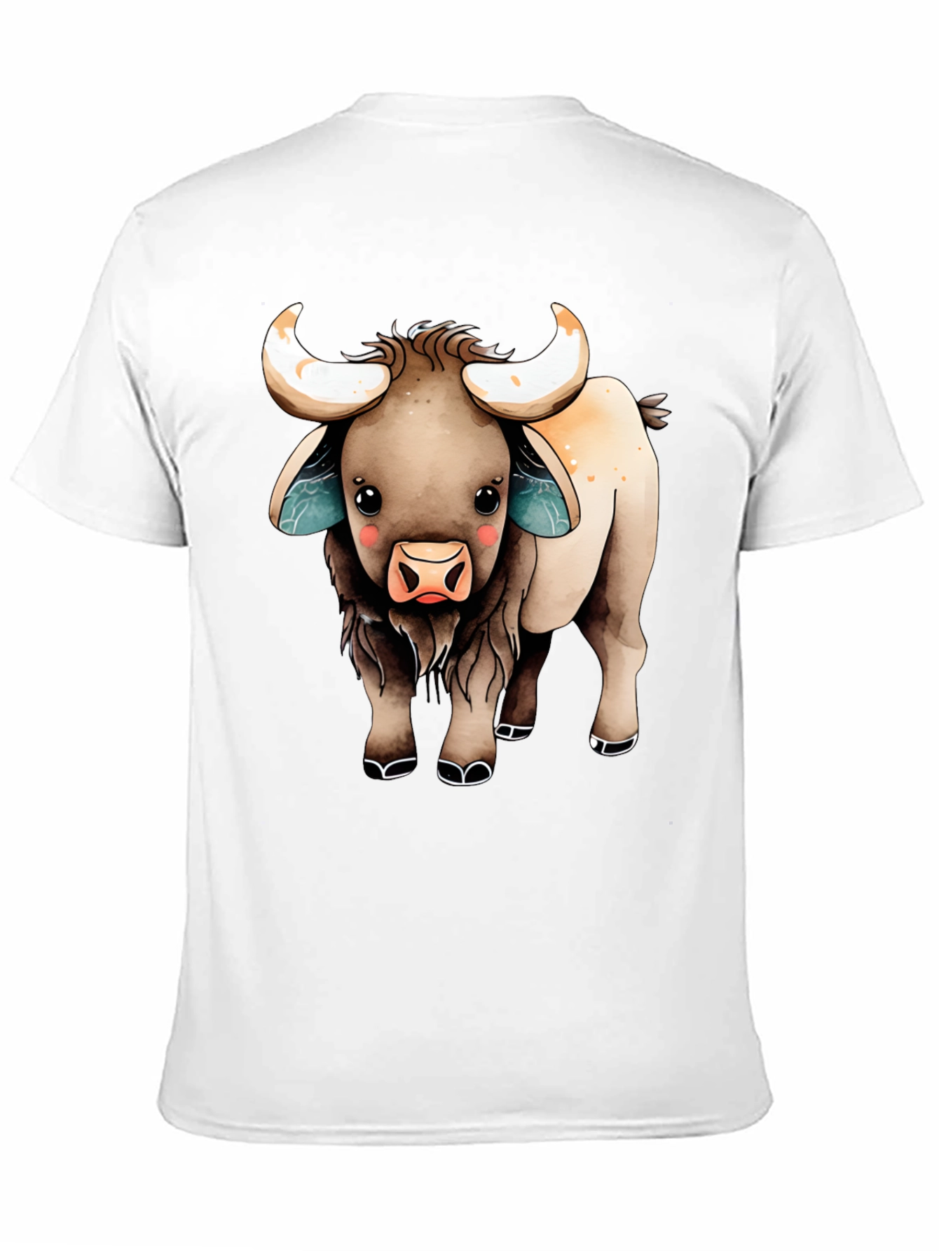 Black Cute Cartoon Highland Cow T-Shirt view 11