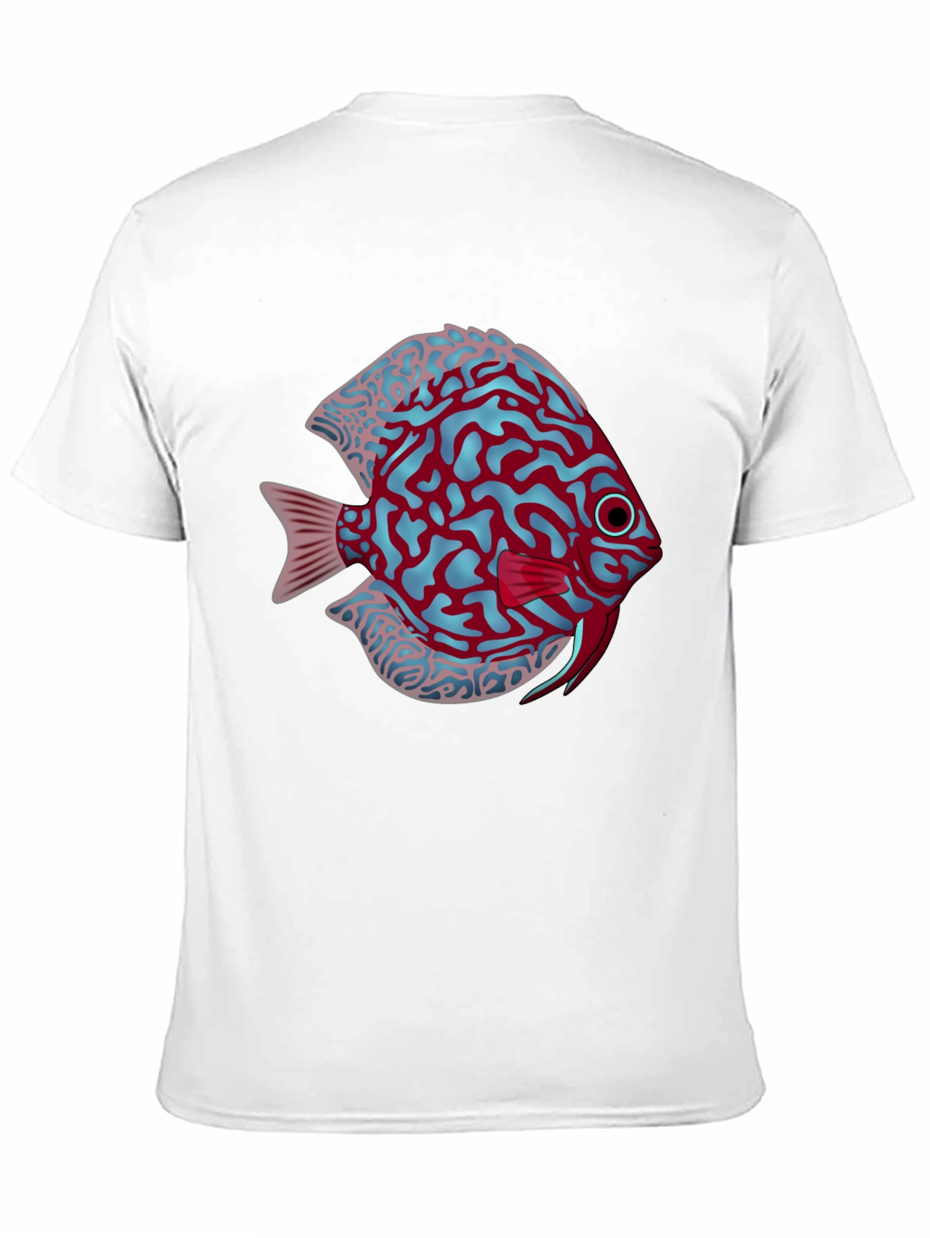 Cool Graphic Fish Print Black Tee - 11