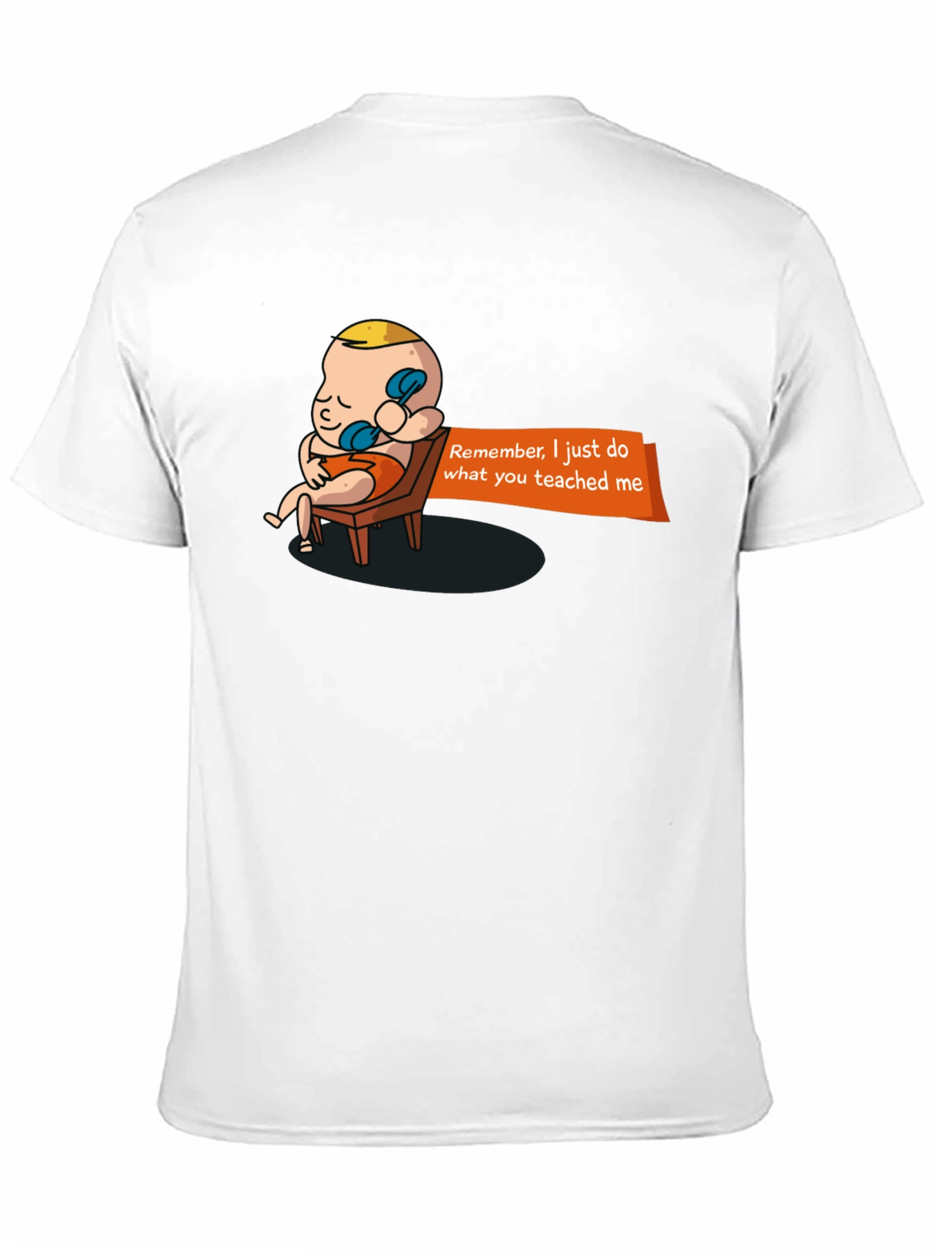 Black Funny Baby On Phone Graphic Tee - Remember What You Taught Me! view 11