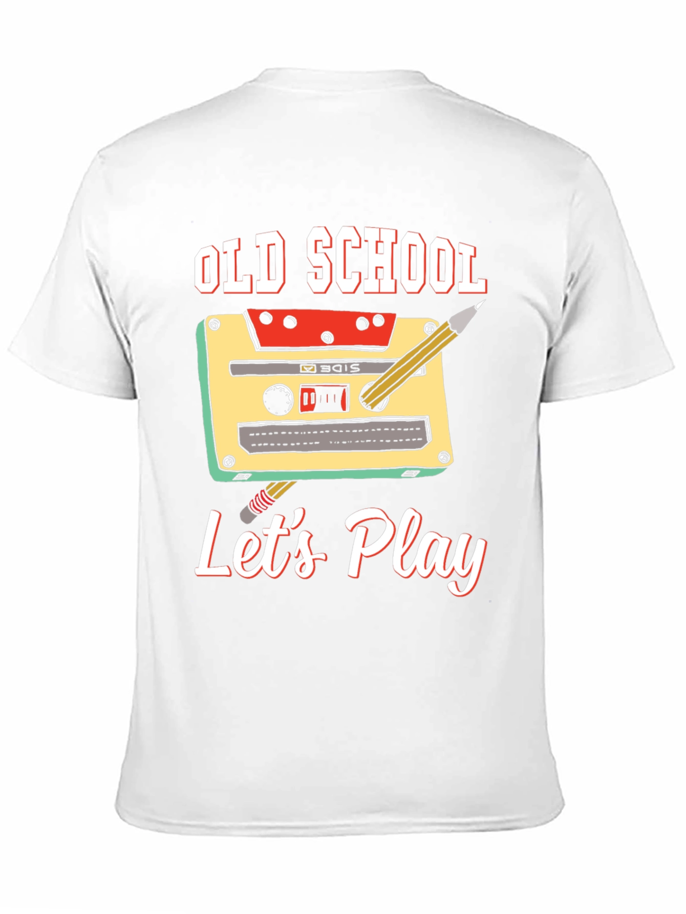 Black Old School Let's Play Graphic Tee view 11