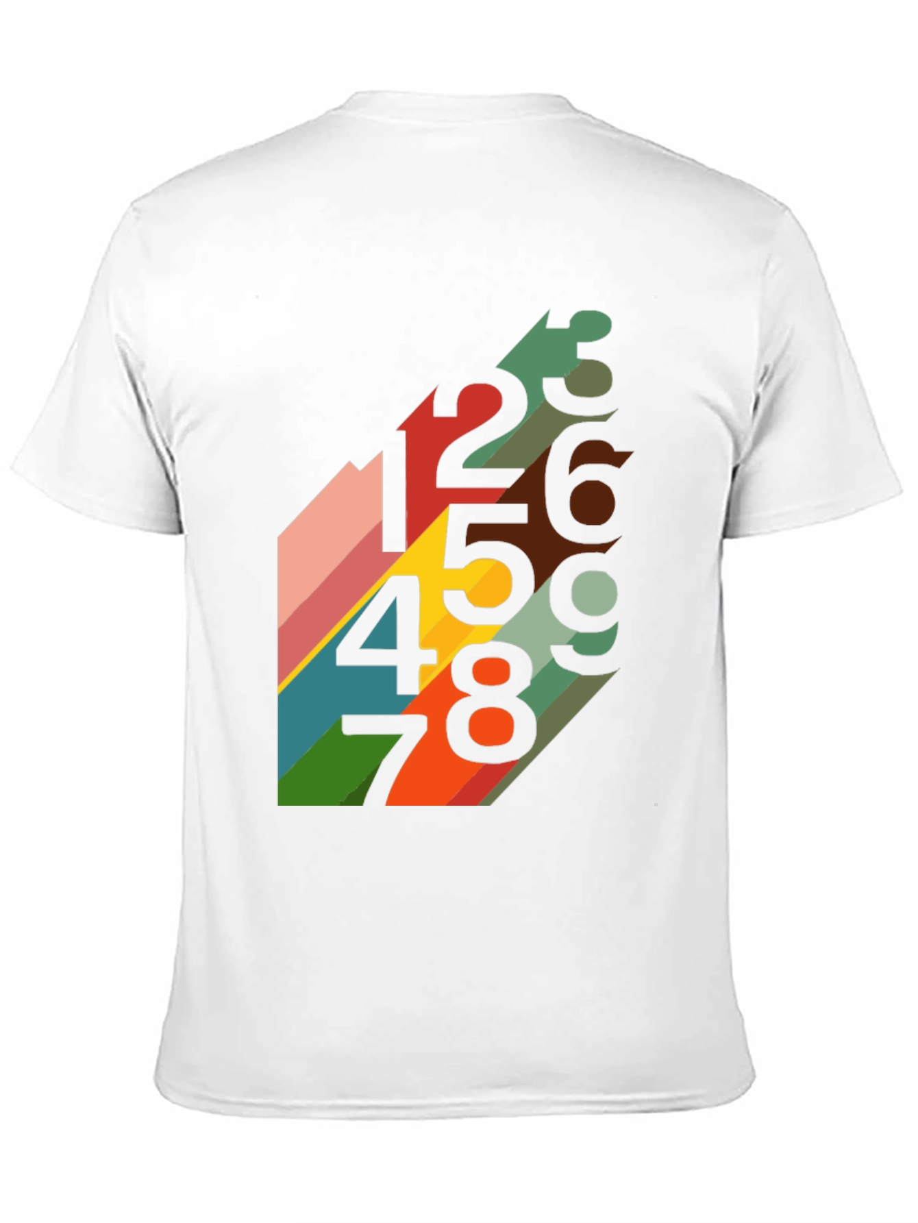 Black Retro Number Pattern Black T-Shirt view 11