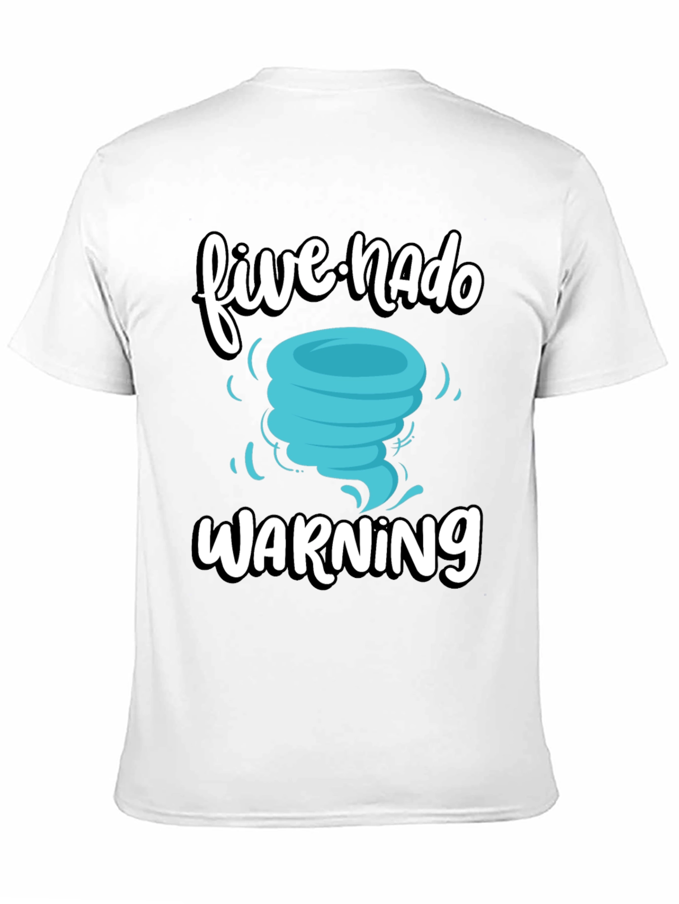 Black Five-Nado Warning T-Shirt, Funny Weather Tee view 11