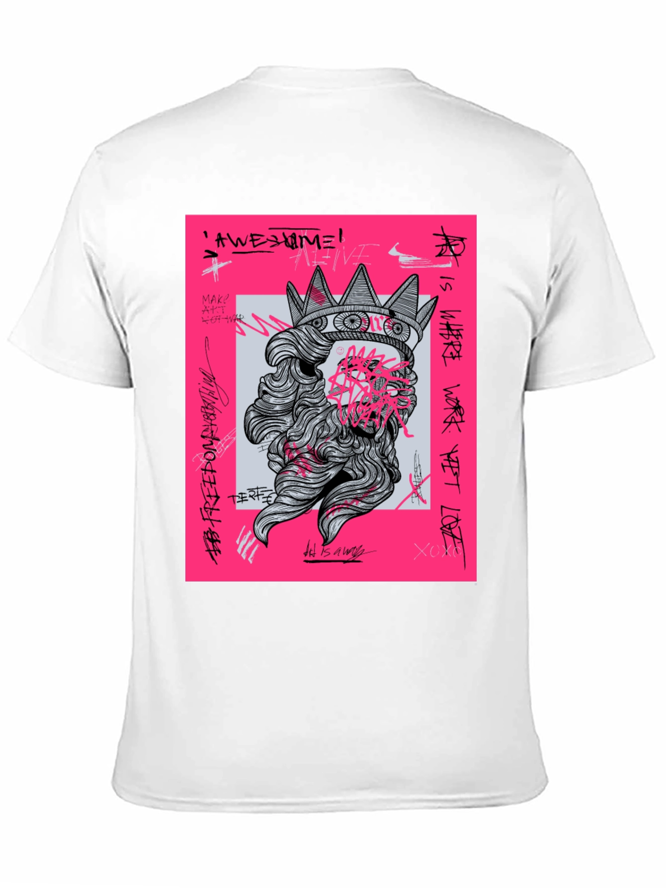 Black Edgy Crown Graphic Tee - Black view 11