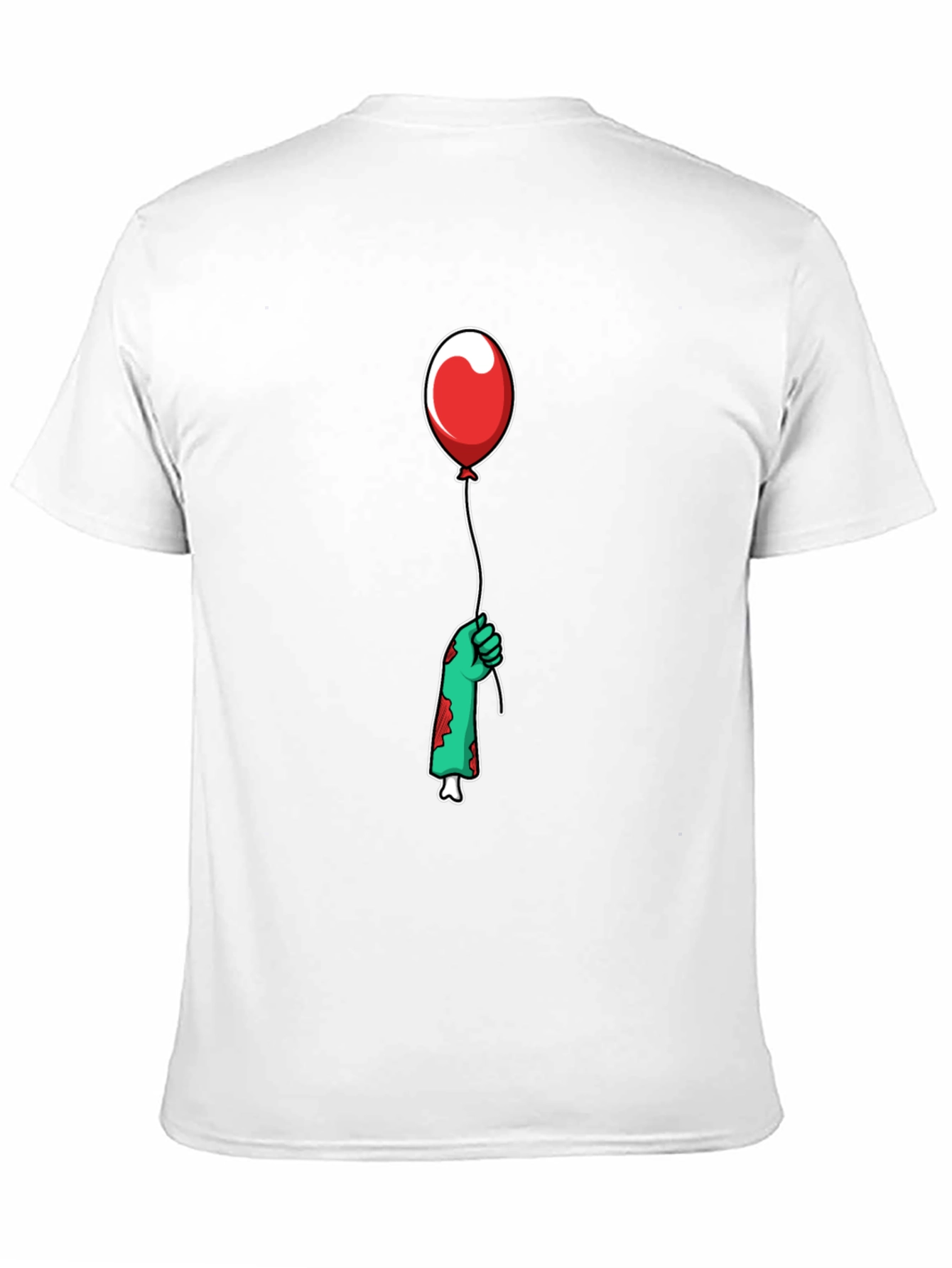 Black Zombie Hand Red Balloon Graphic T-Shirt view 11