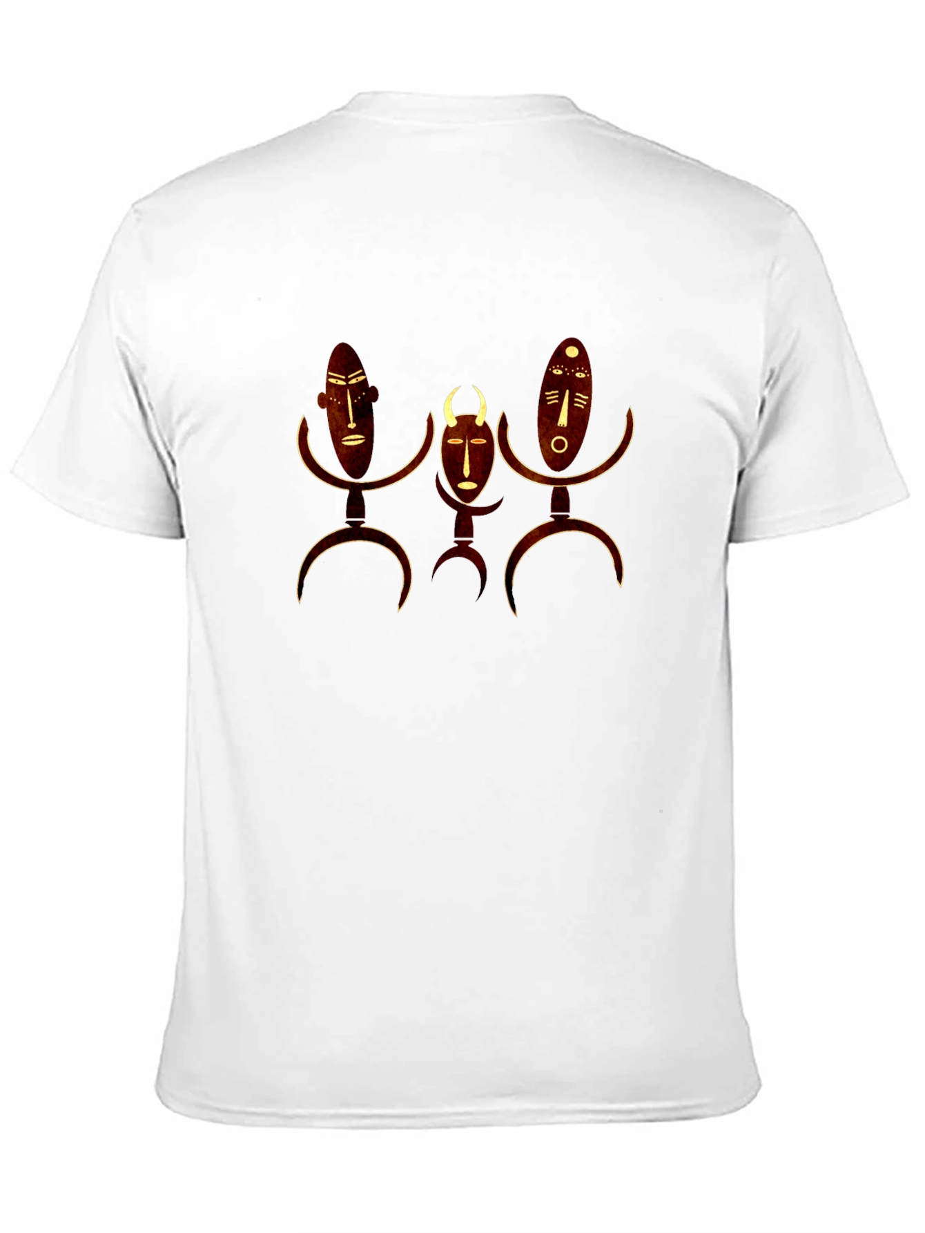 Black Tribal Masks Graphic Black T-Shirt view 11