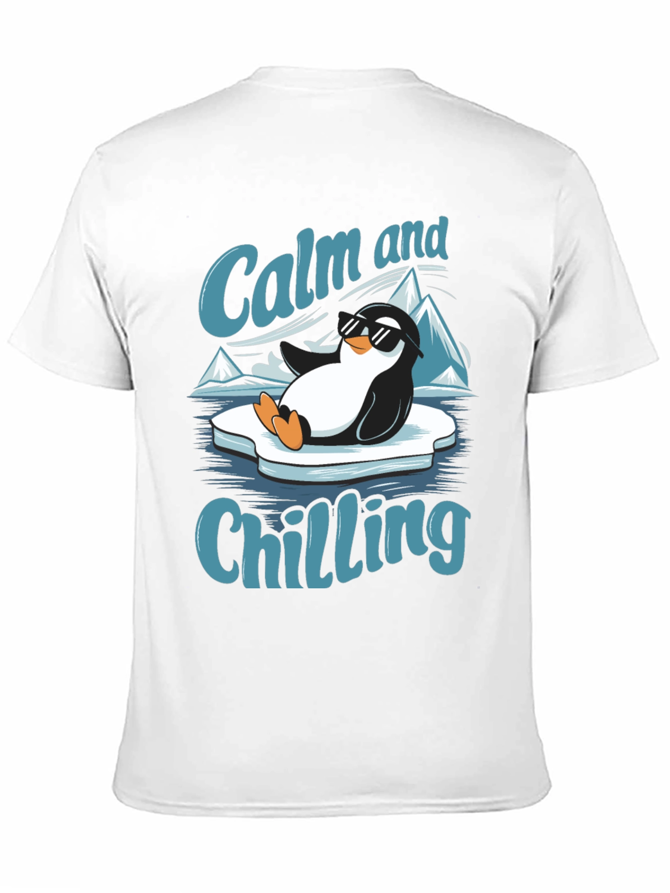 Black Calm and Chilling Penguin T-Shirt view 11