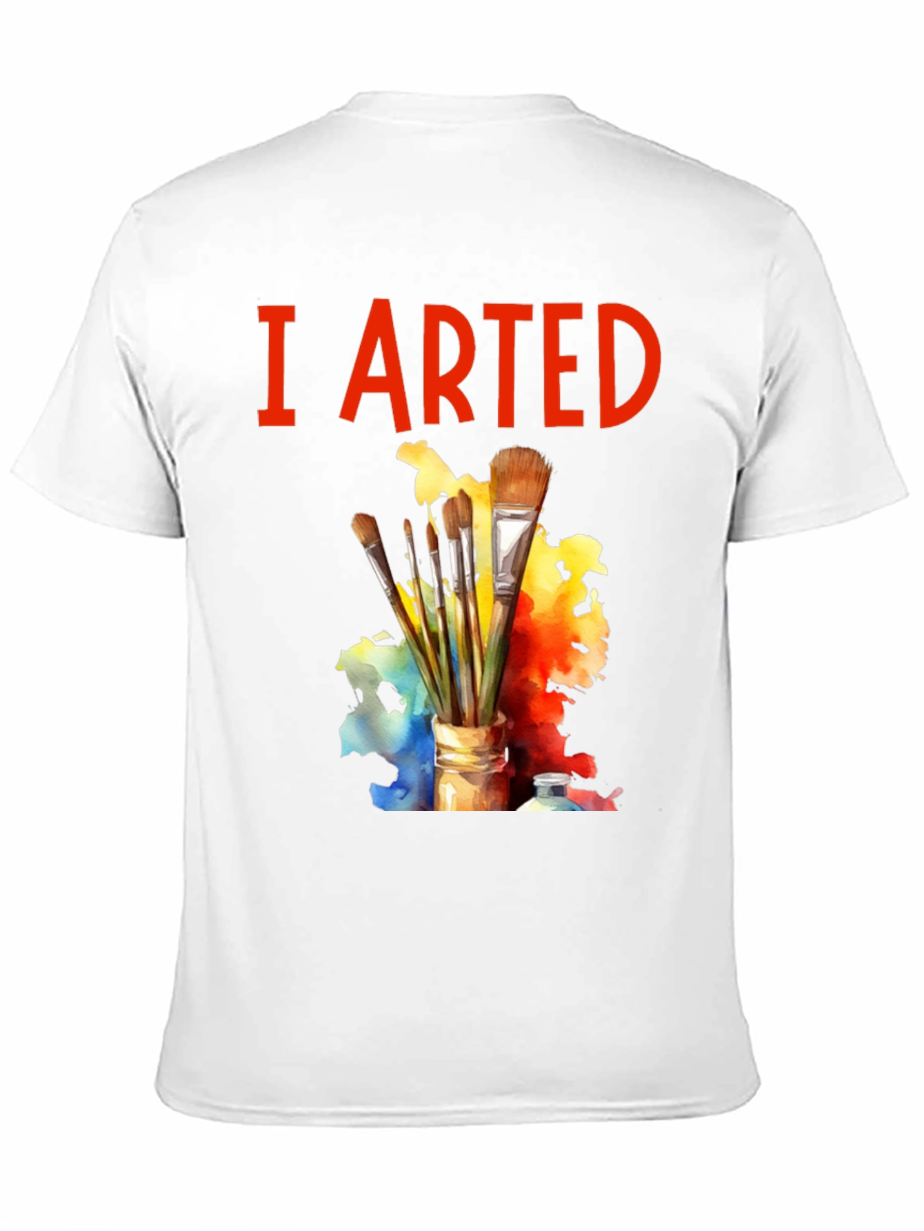 Black I Arted T-Shirt - Painter's Palette Brush Design view 11