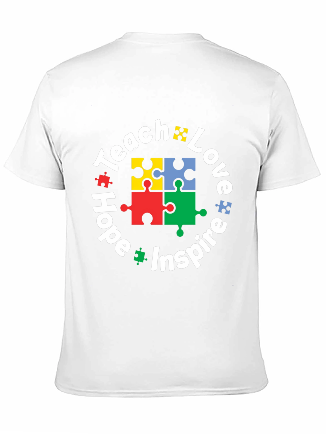 Black Teach Love Hope Inspire Puzzle Piece T-Shirt view 11