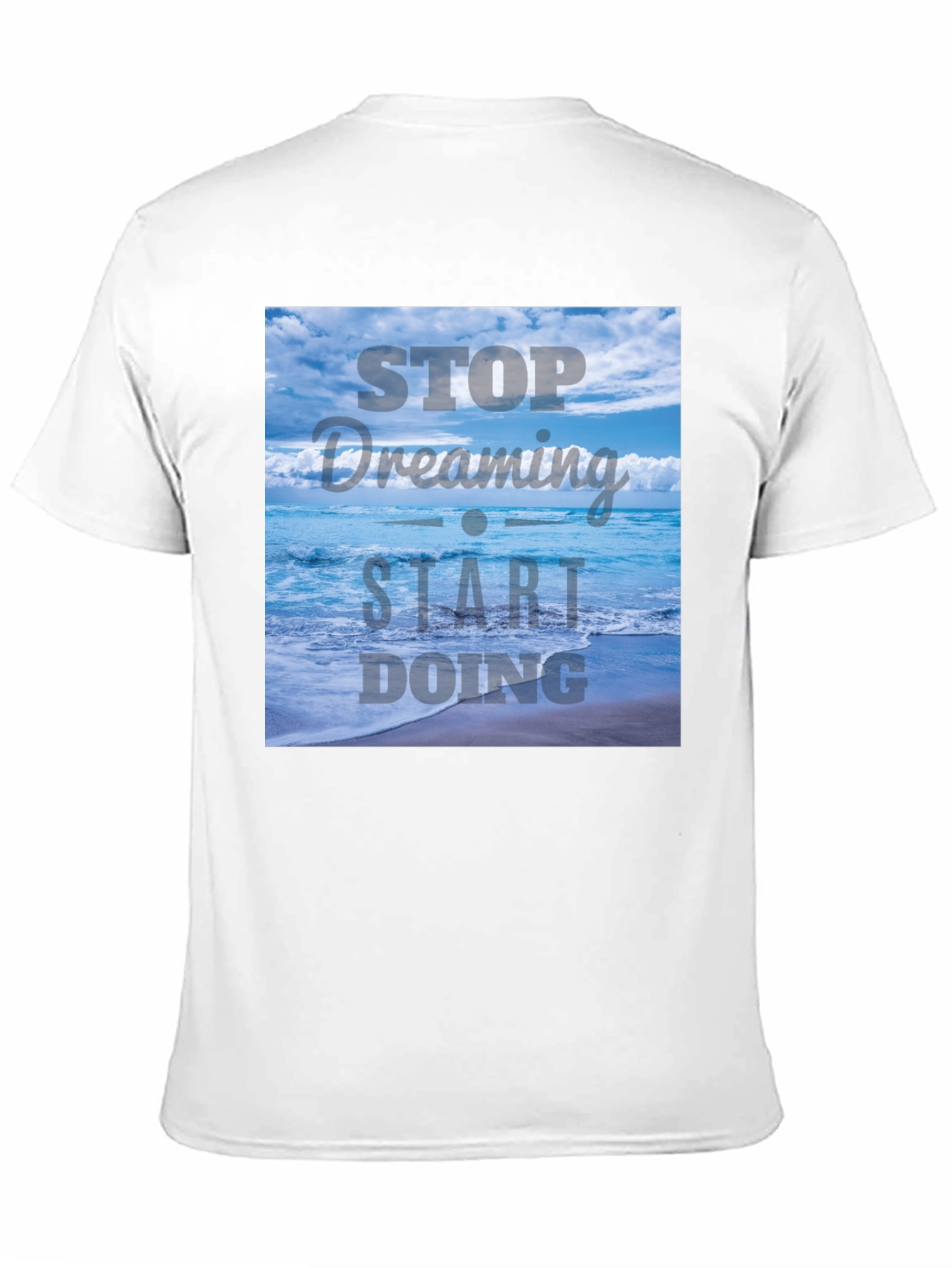 Black Inspirational Ocean T-Shirt - Stop Dreaming, Start Doing view 11