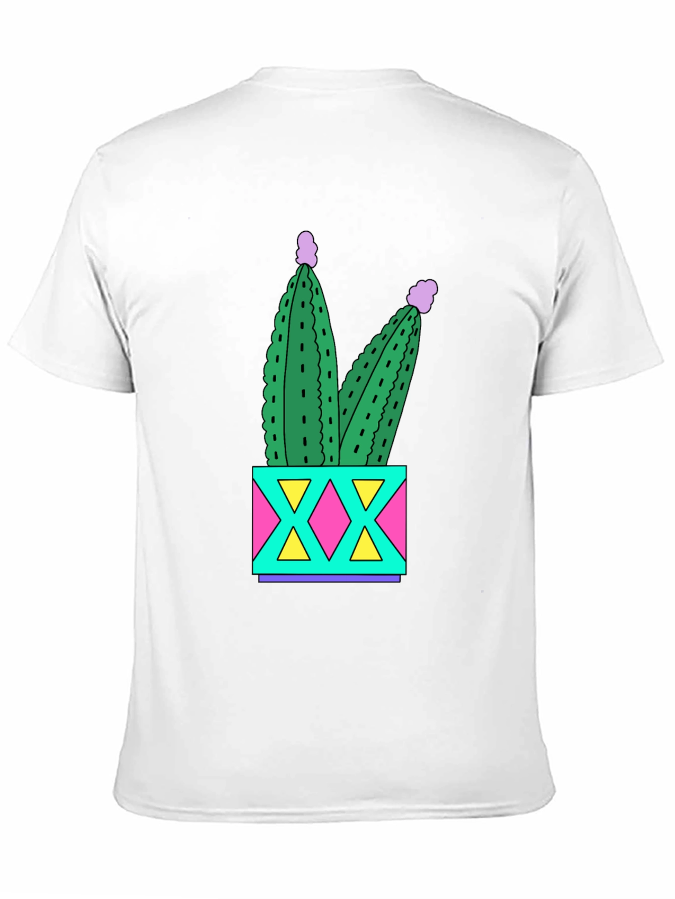 Black Fun Cactus T-Shirt - Black Cotton Graphic Tee view 11