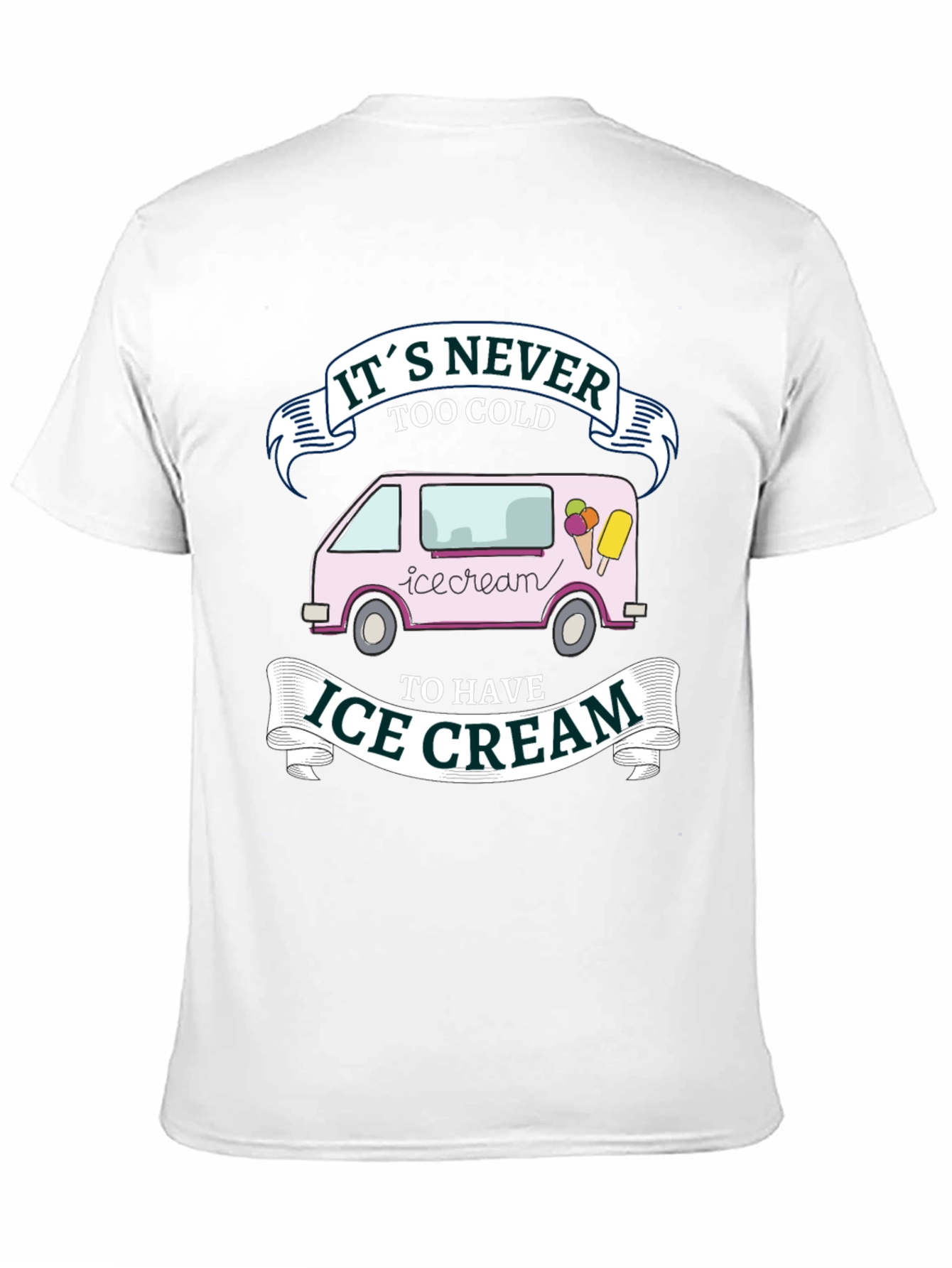 Black It's Never Too Cold Ice Cream Graphic T-Shirt view 11