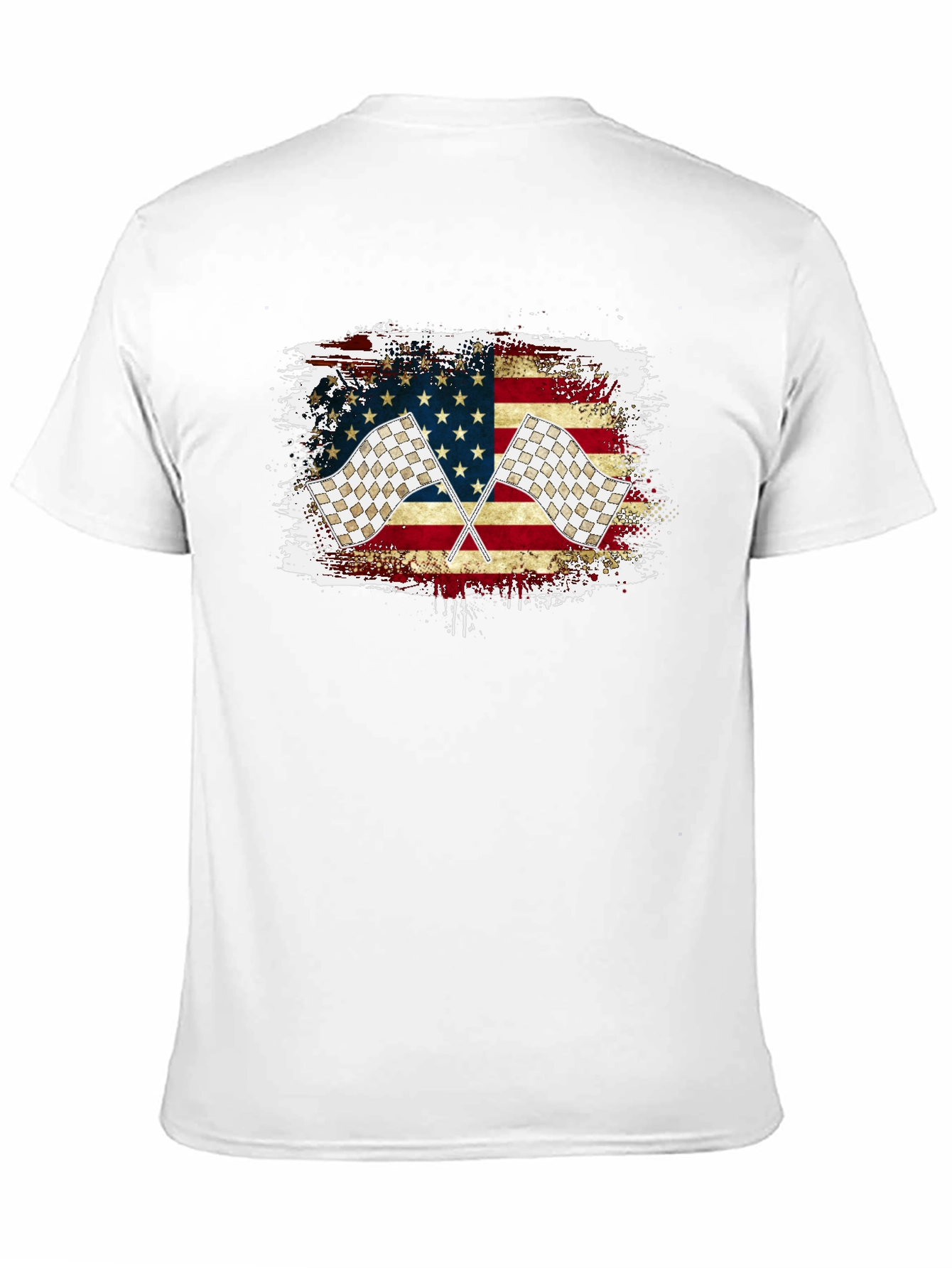 Black Racing Flag USA T-Shirt view 11